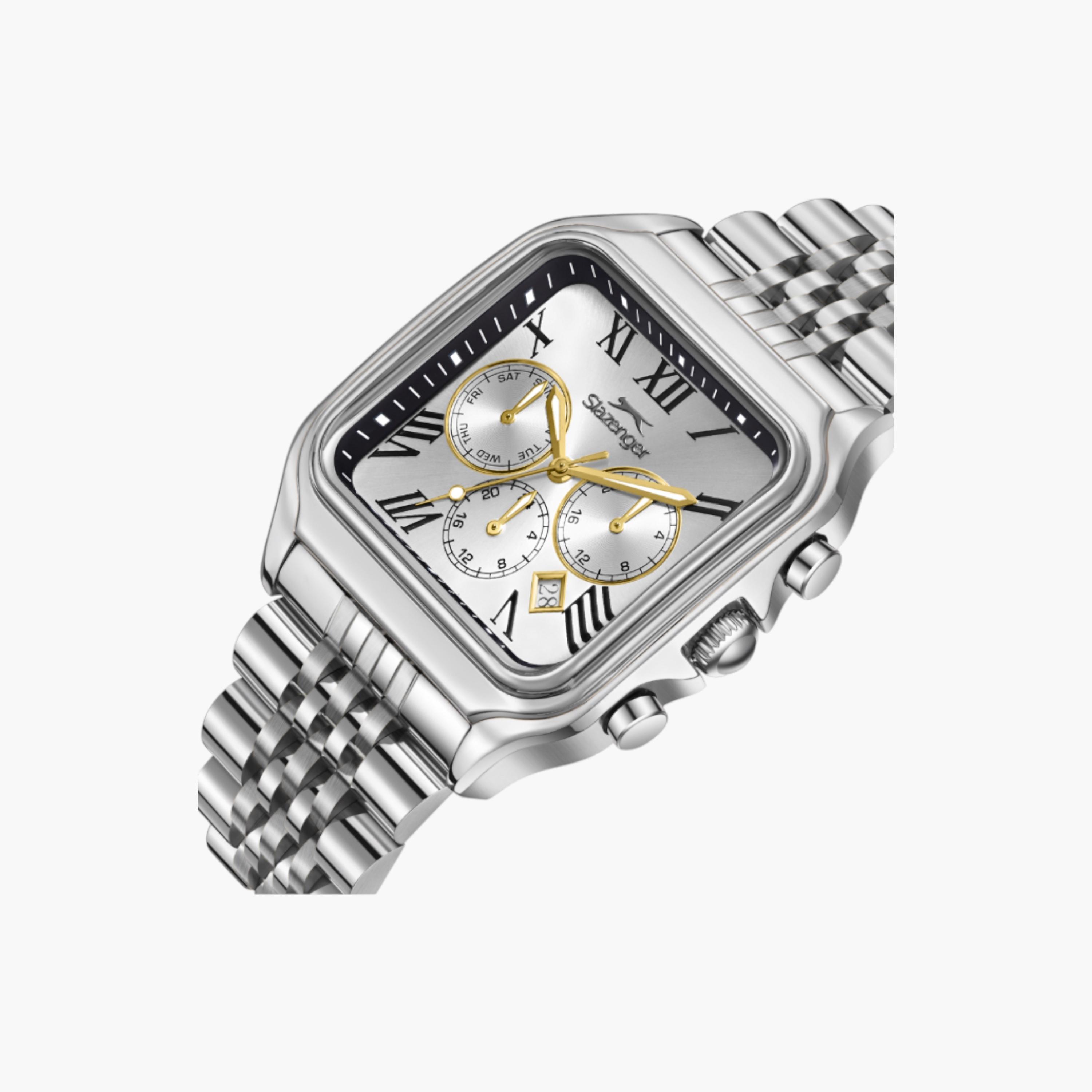 Slazenger Silver Square Multifunction Men's Watch-men-watchesandjewellery-watches-image-5