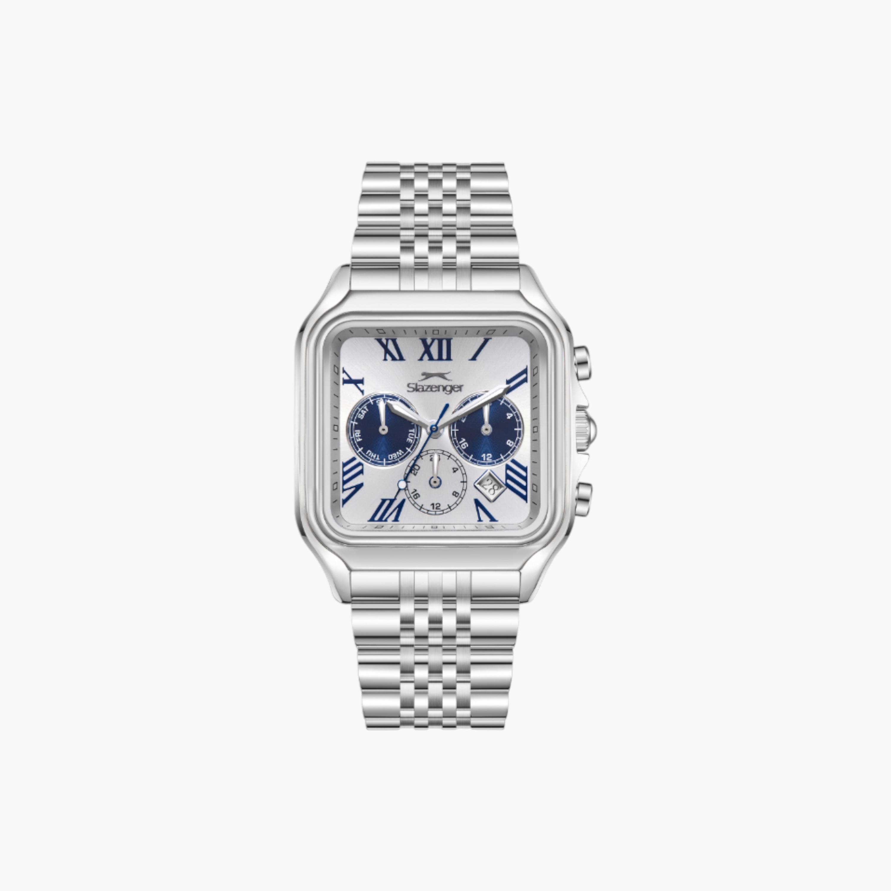 Slazenger Silver Square Multifunction Men's Watch-men-watchesandjewellery-watches-image-1