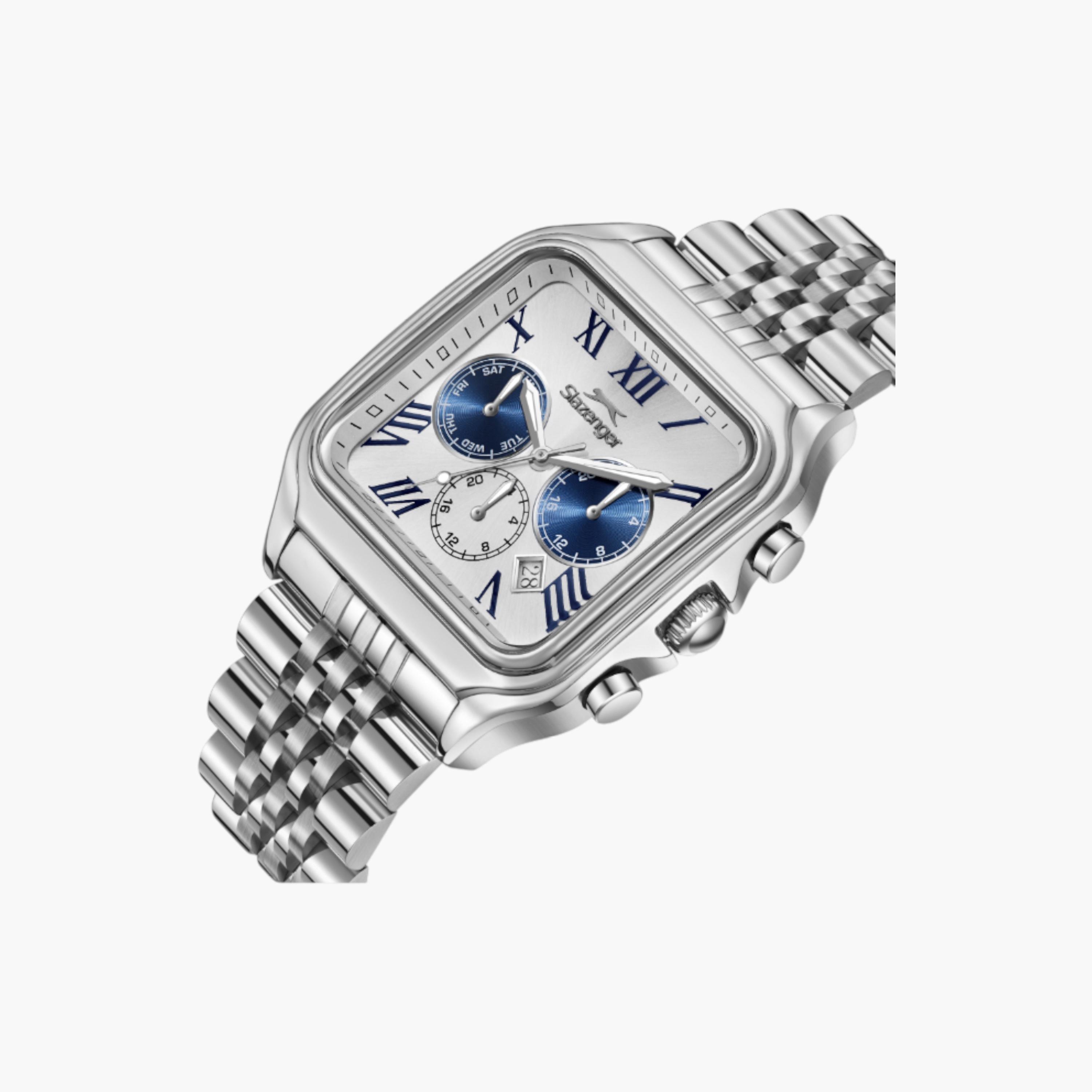 Slazenger Silver Square Multifunction Men's Watch-men-watchesandjewellery-watches-image-2