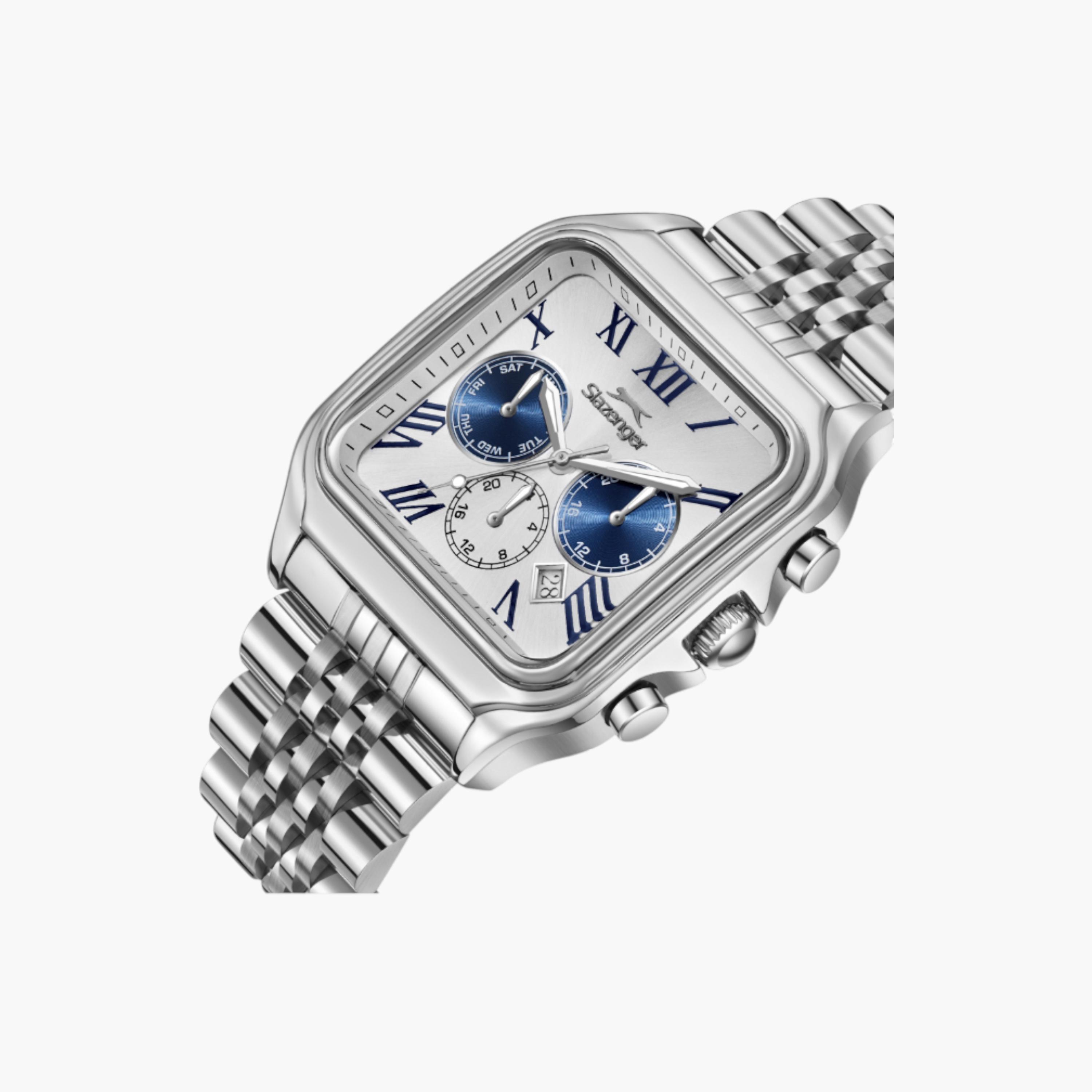 Slazenger Silver Square Multifunction Men's Watch-men-watchesandjewellery-watches-image-5