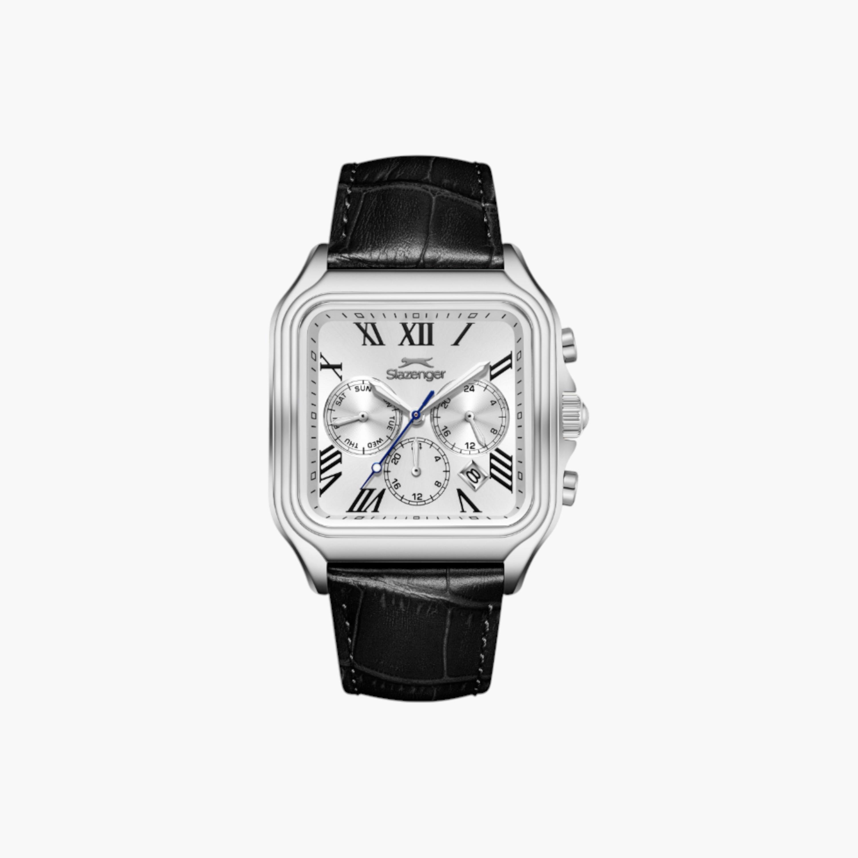Slazenger Square Multifunction Men's Leather Watch-men-watchesandjewellery-watches-image-1