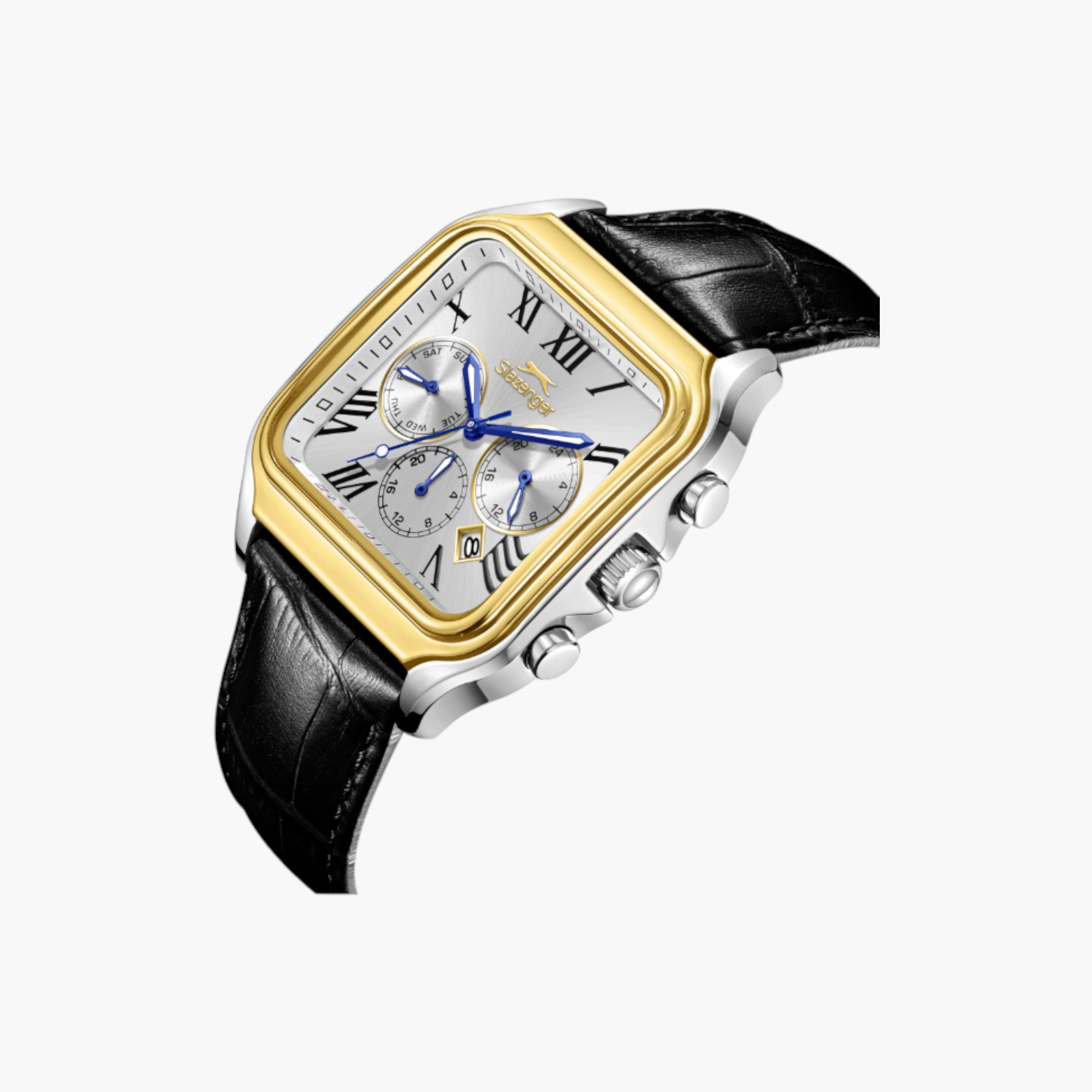 Slazenger Square Chronograph Watch, Leather Strap-men-watchesandjewellery-watches-image-2