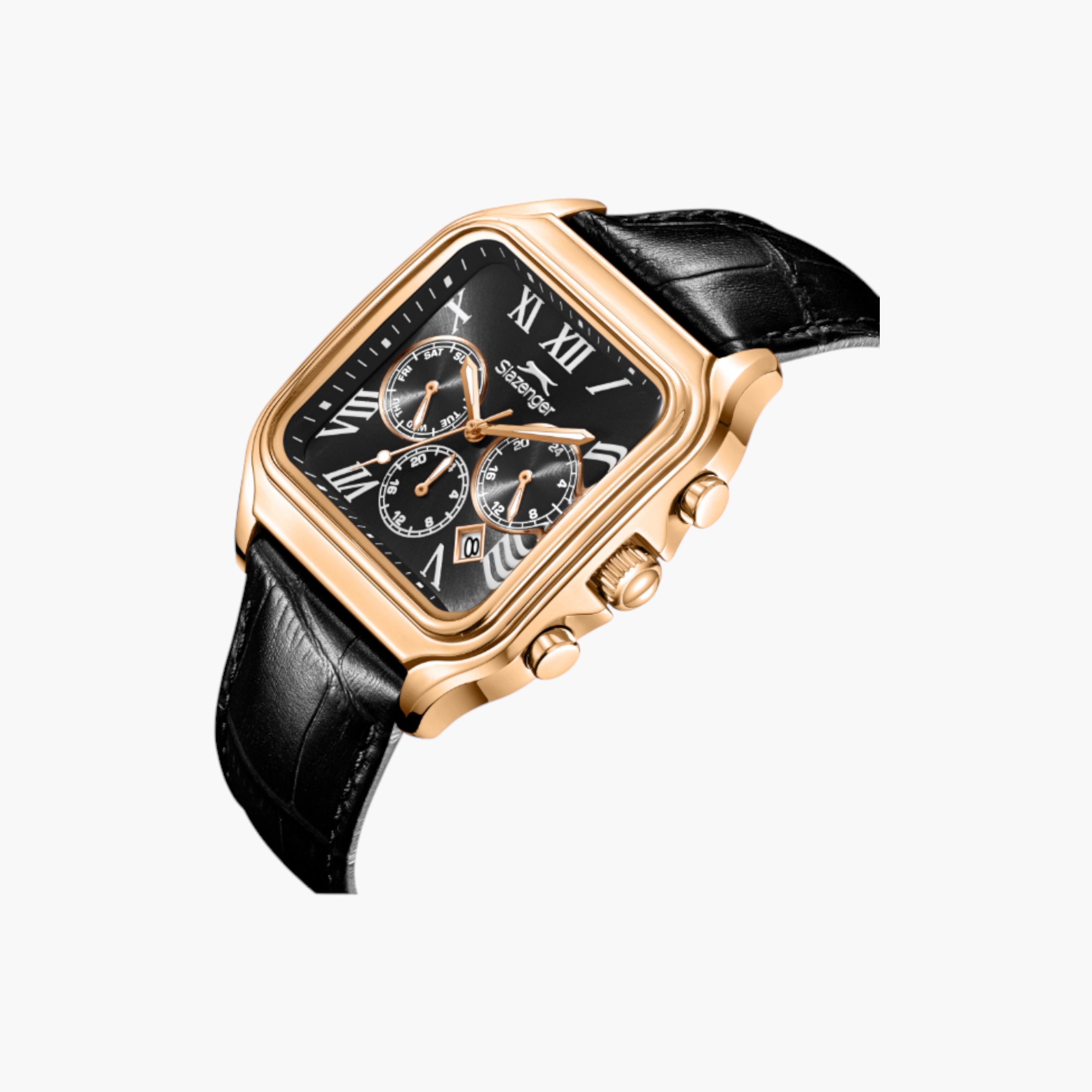 Slazenger Square Multifunction Watch, Leather Strap-men-watchesandjewellery-watches-image-2