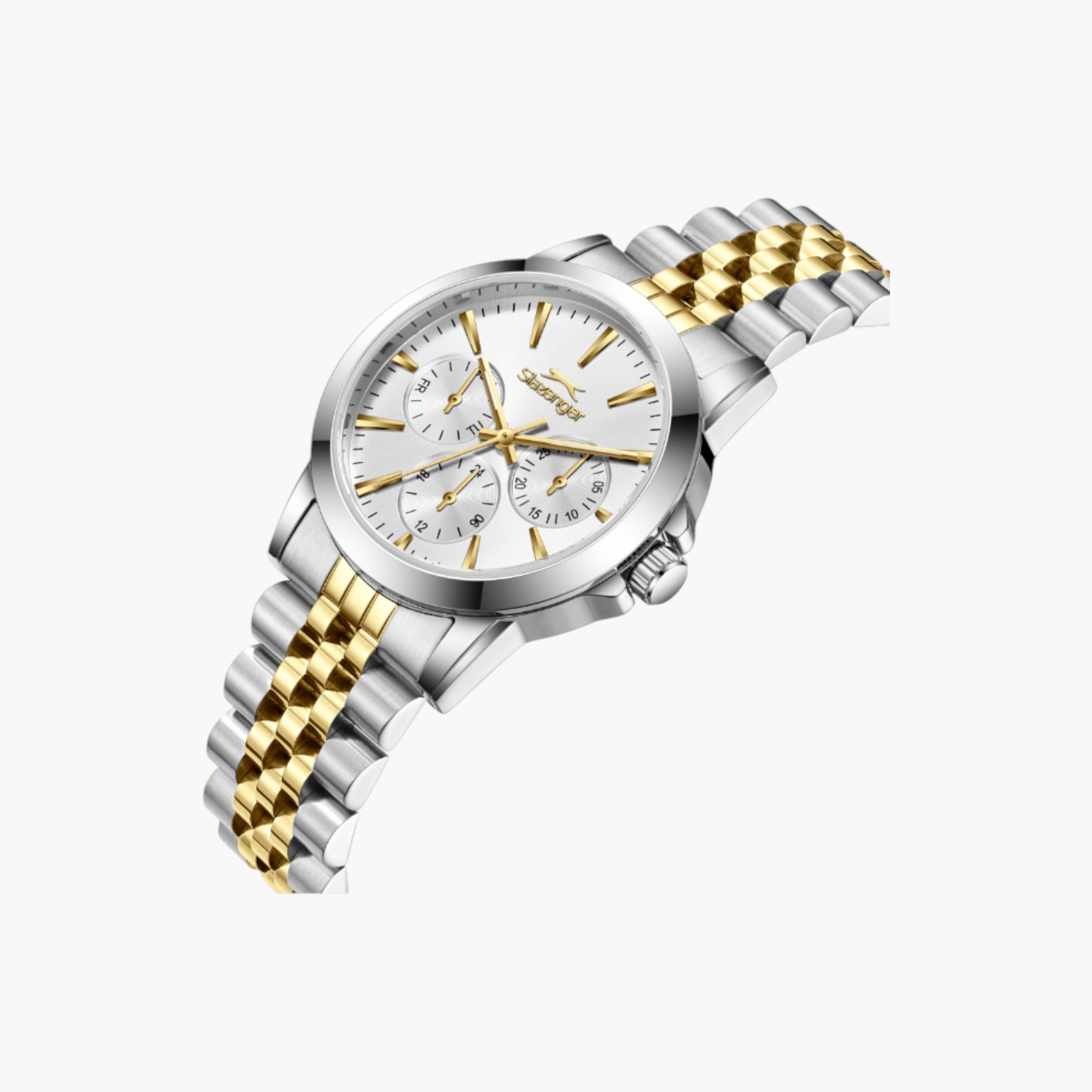 سلازنجر ساعة بعرض متعدد الوظائف، سوار معدني بلونين-women-watchesandjewellery-watches-image-2