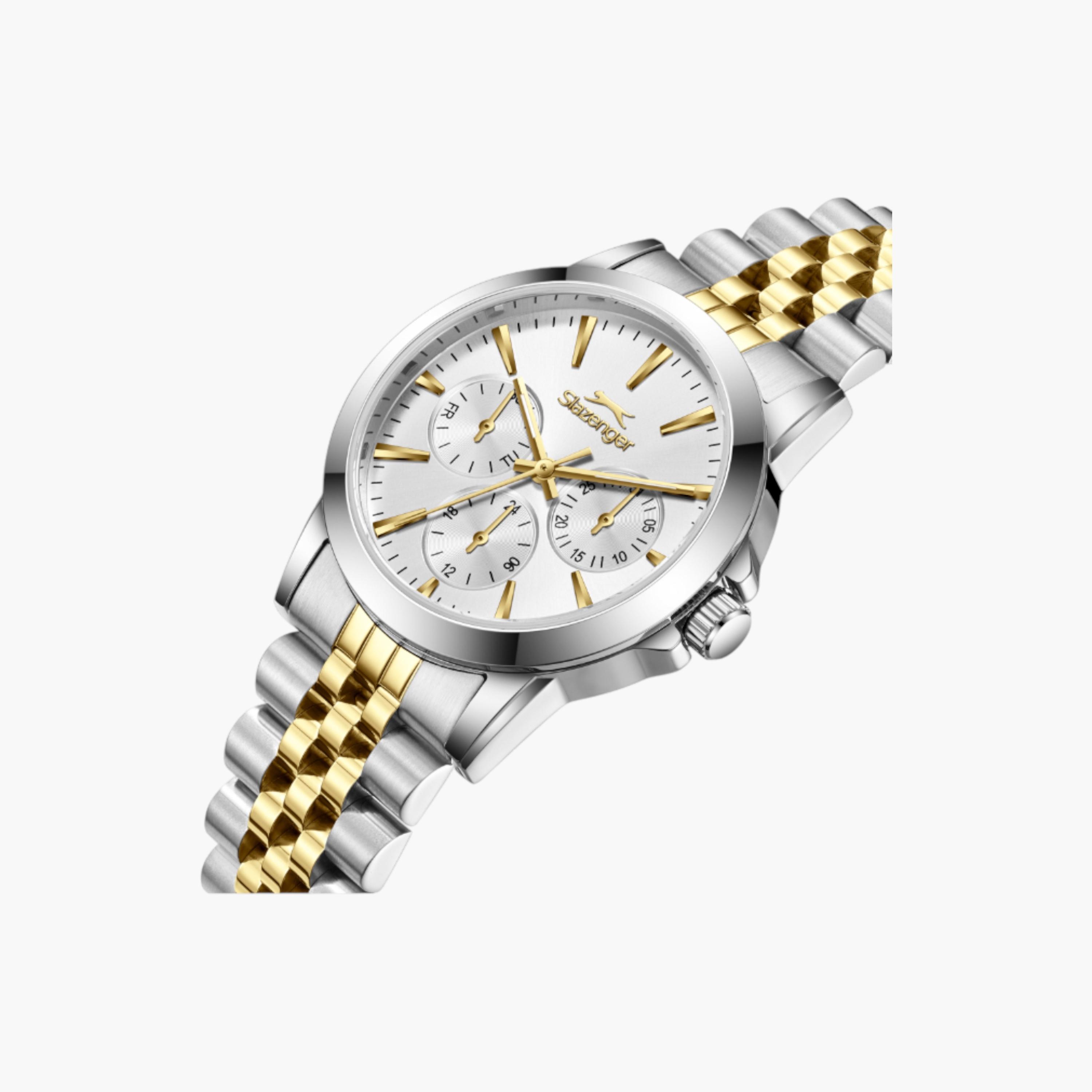 سلازنجر ساعة بعرض متعدد الوظائف، سوار معدني بلونين-women-watchesandjewellery-watches-image-5