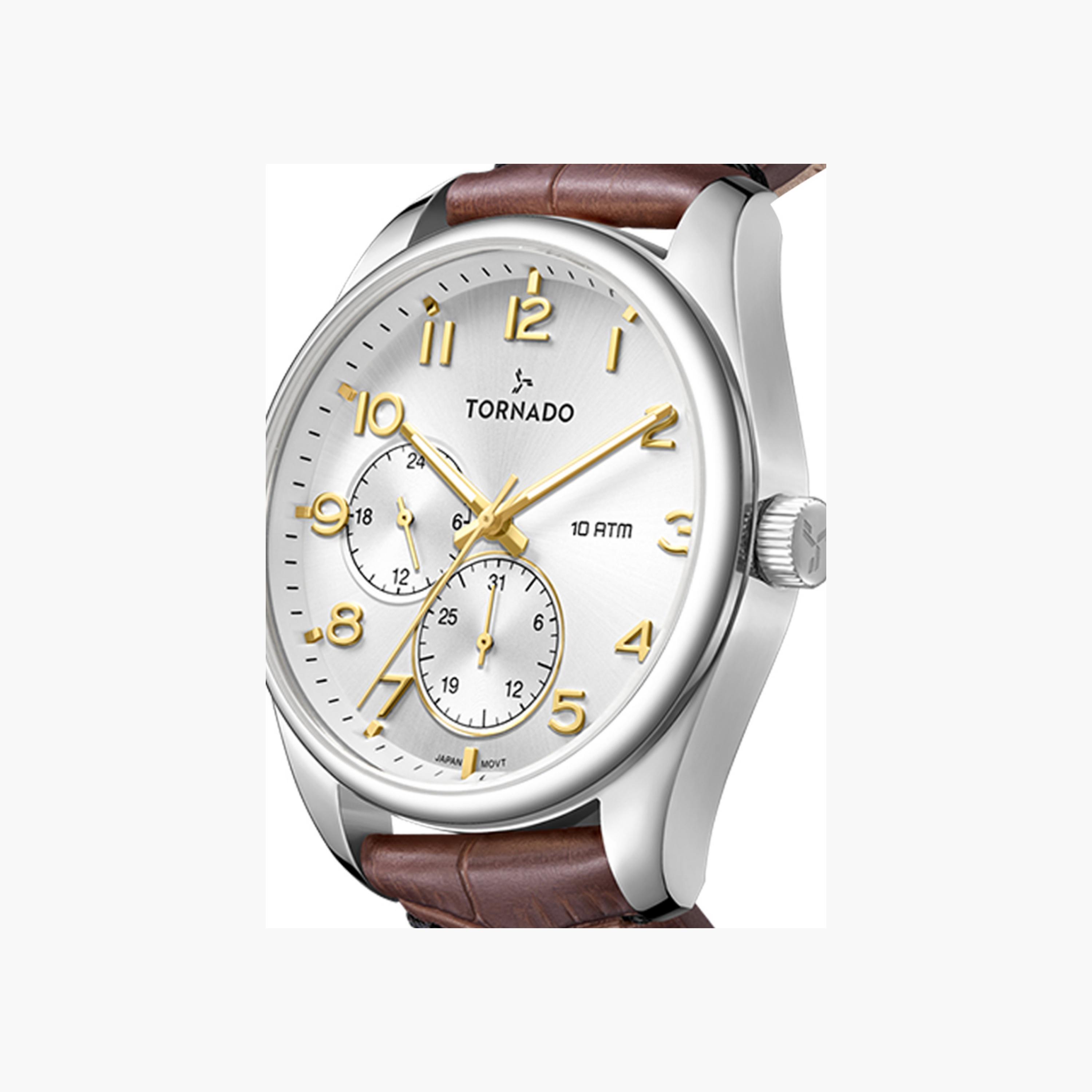ساعة يد رجالية متعددة الوظائف بحزام جلدي-men-watchesandjewellery-watches-image-5
