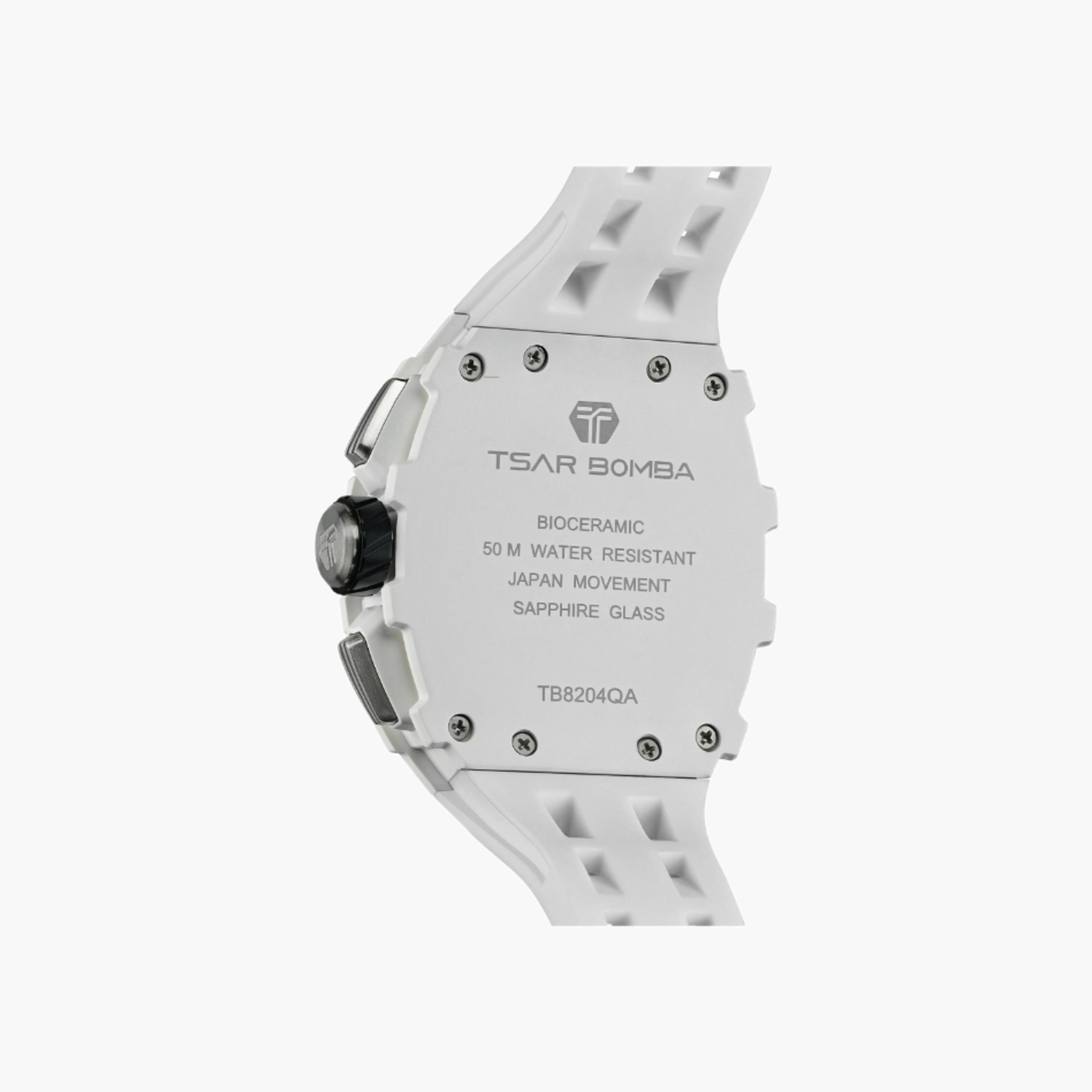 TSAR BOMBA Tonneau Bioceramic Chronograph Watch White-men-watchesandjewellery-watches-image-2