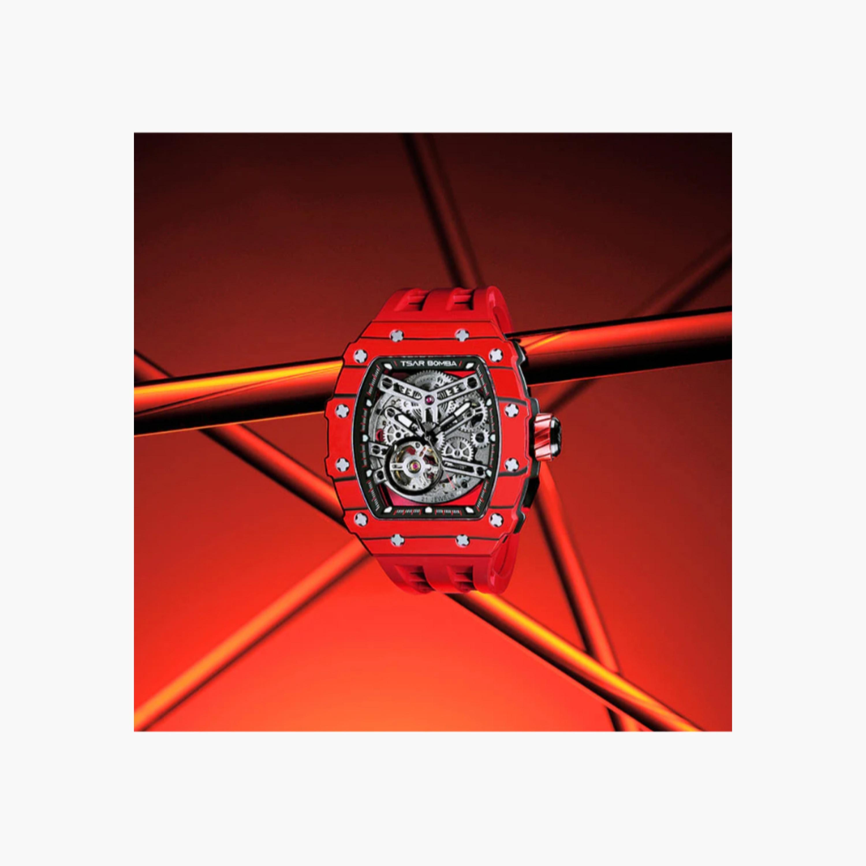 TSAR BOMBA Tonneau Skeleton Automatic Men's Watch-men-watchesandjewellery-watches-image-5