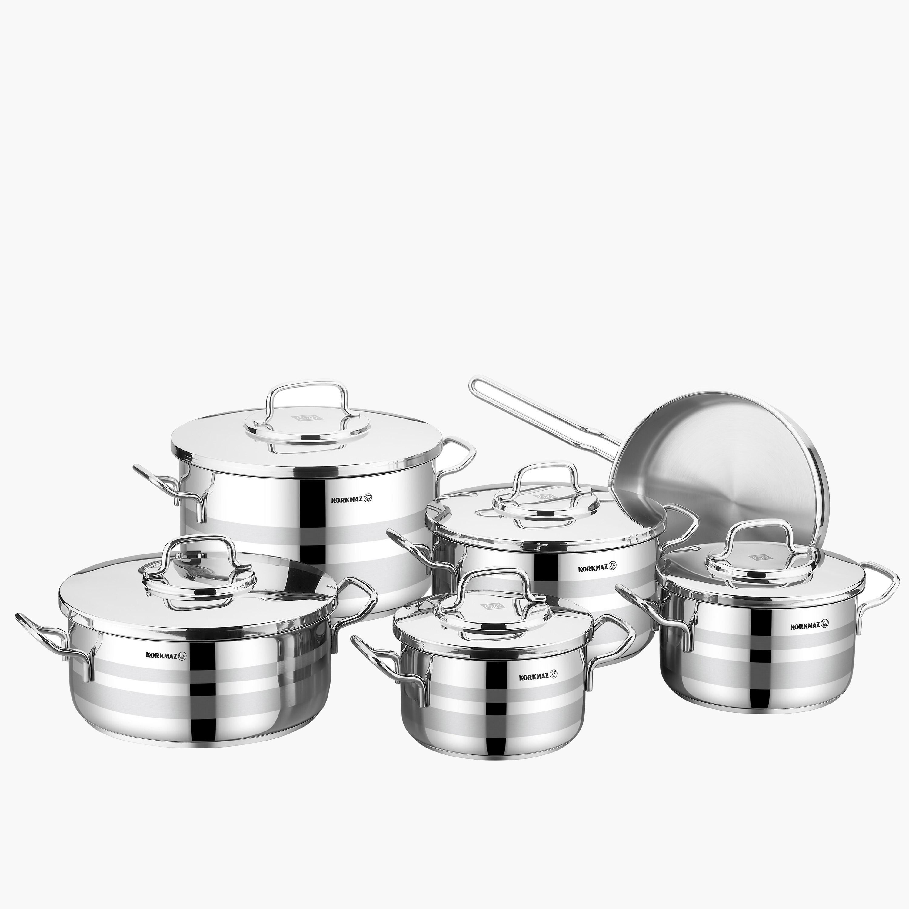 Stainless Steel Cookware Set Eleven Pieces-household-kitchen-cookware-cookwareandsets-image-1