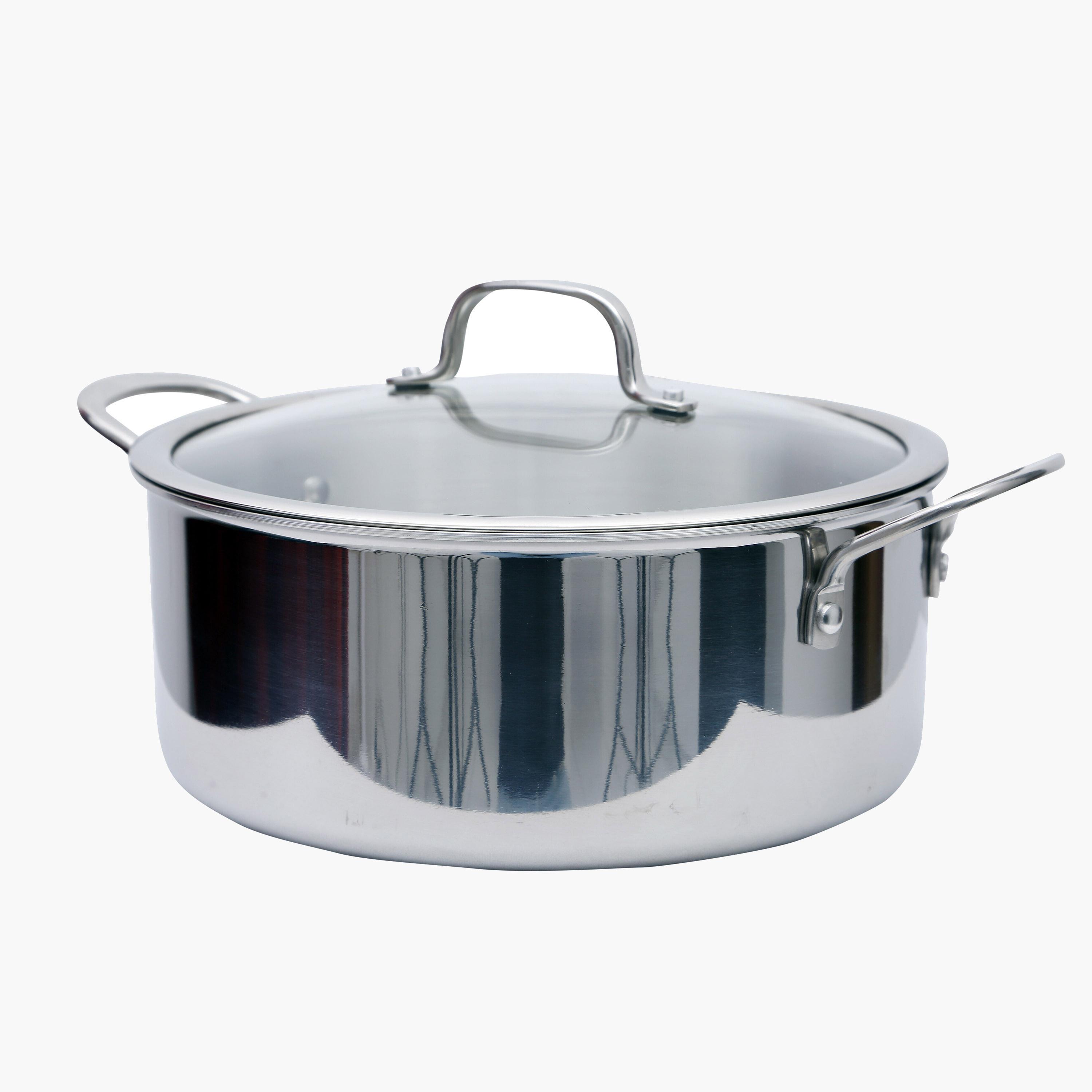 Stainless Steel Casserole Pot with Lid-household-kitchen-cookware-potsandpans-image-3