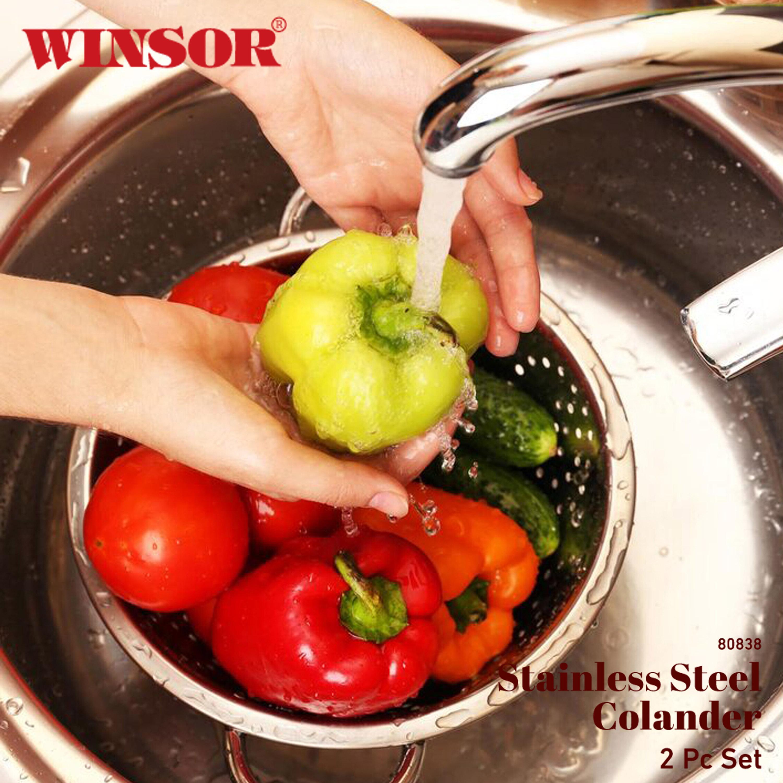 Stainless Steel Colander Set Two Piece-household-kitchen-kitchentoolsandutensils-colandersandstrainers-image-2