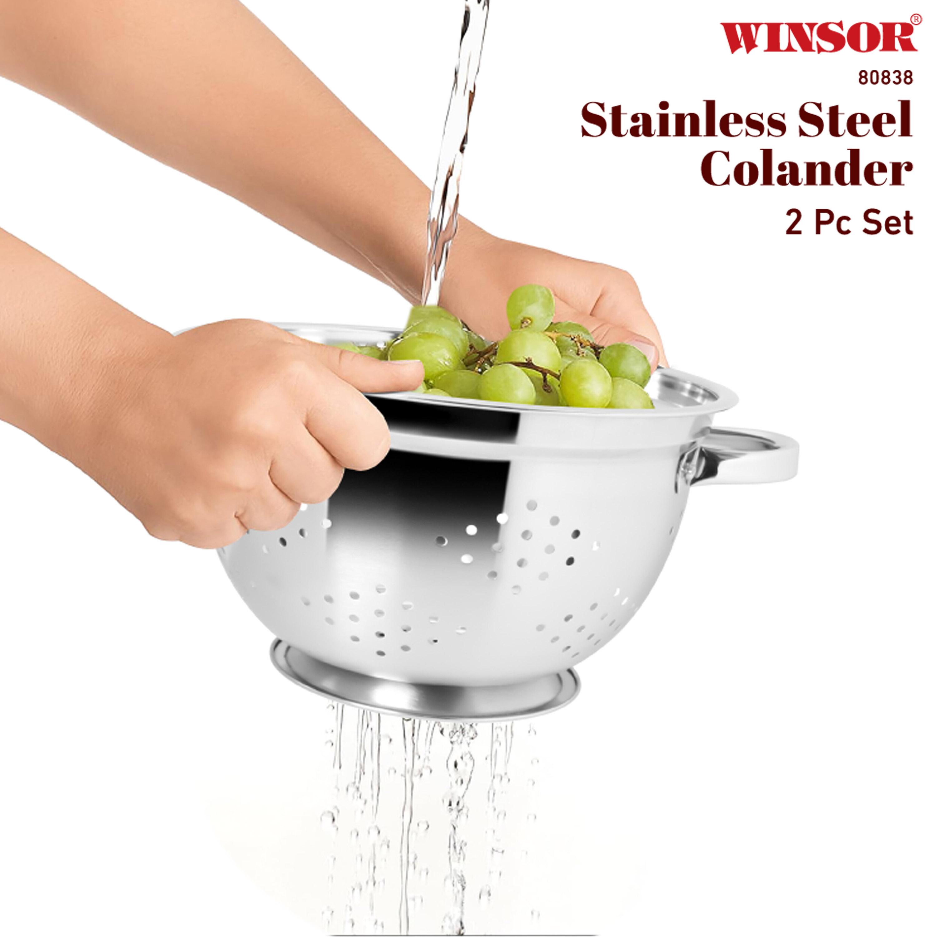 Stainless Steel Colander Set Two Piece-household-kitchen-kitchentoolsandutensils-colandersandstrainers-image-3