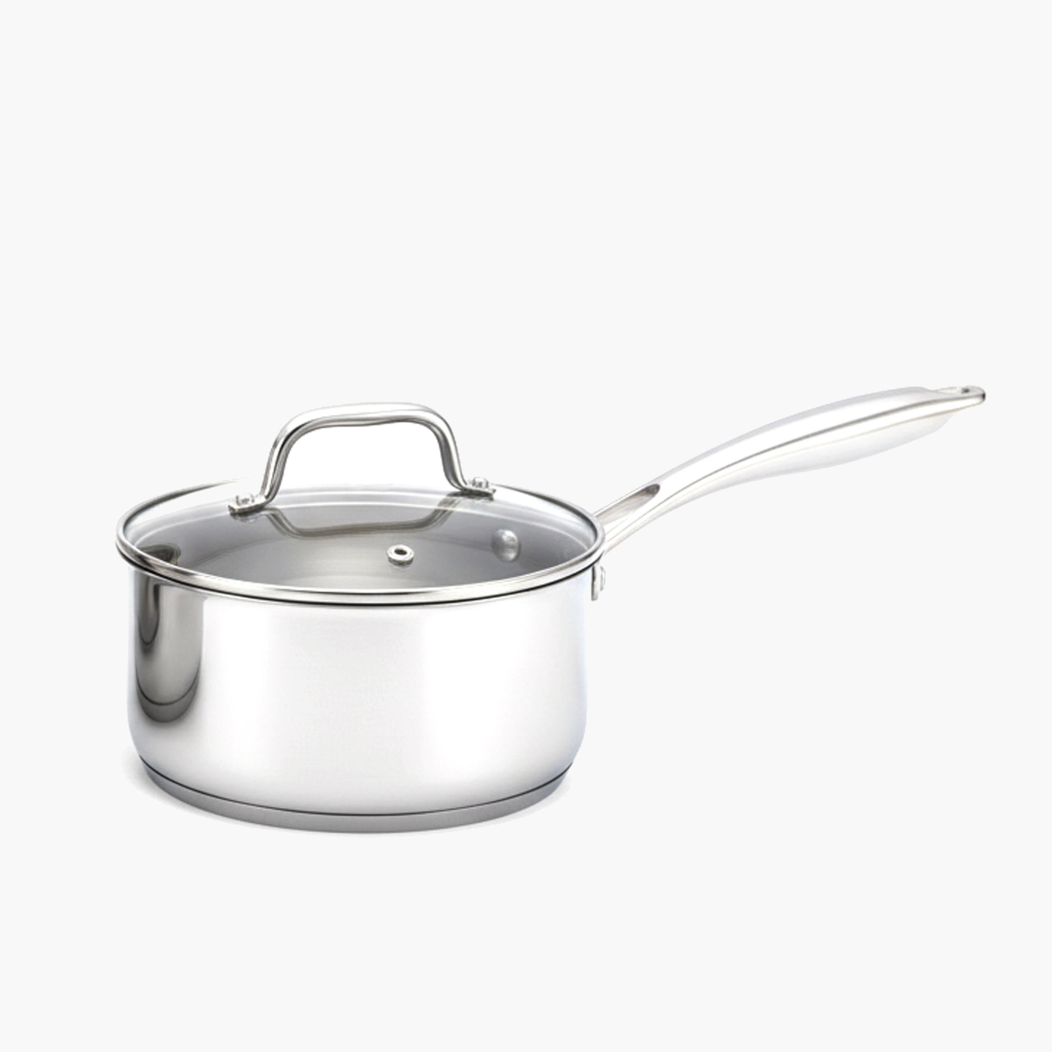 Stainless Steel Saucepan with Lid-household-kitchen-cookware-potsandpans-image-1