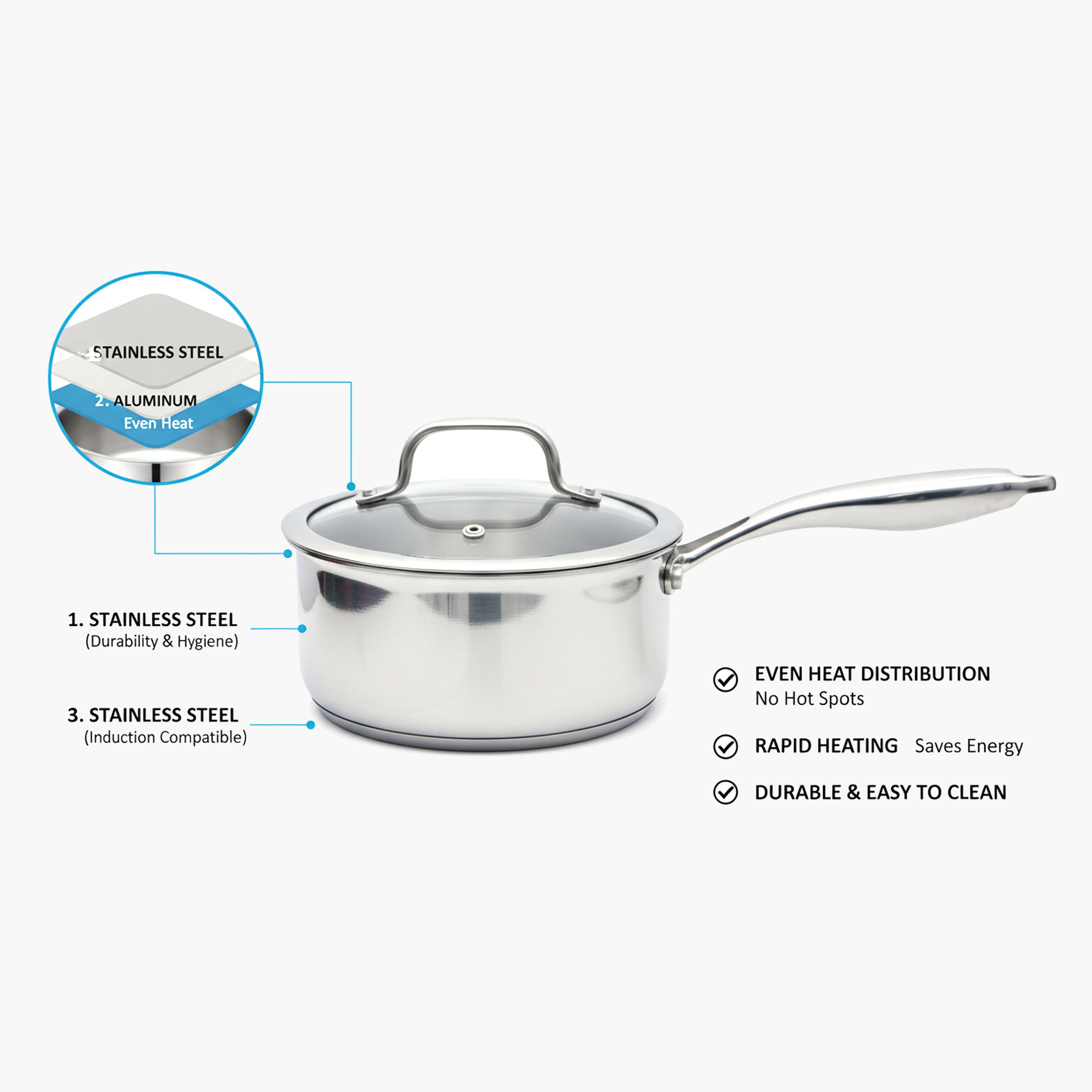 Stainless Steel Saucepan with Lid-household-kitchen-cookware-potsandpans-image-4