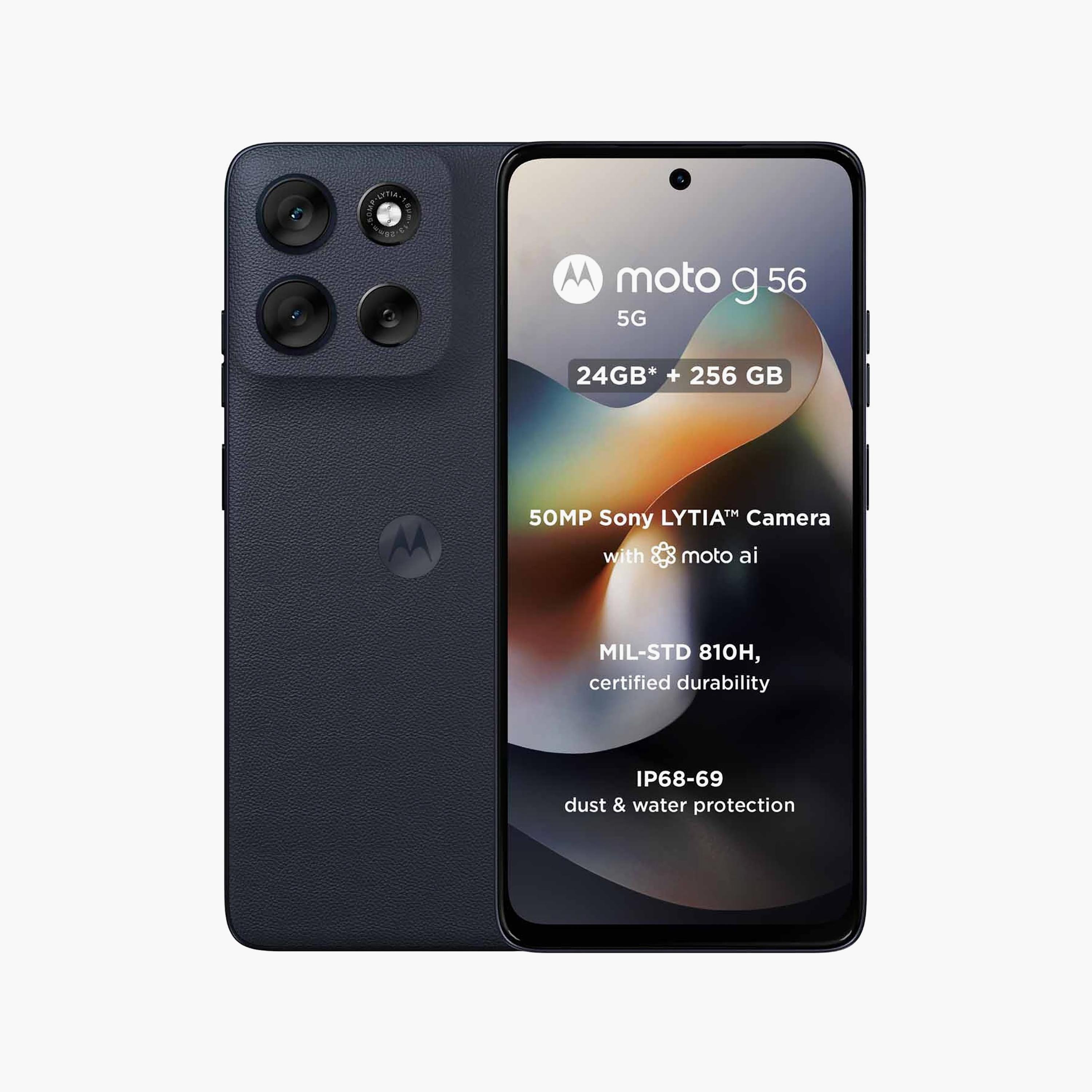 Motorola G56 Black Oyster 5G 12GB+256GB 6.7 Inch Mediatek Smartphone | PB7Y0041AE-electronics-phones-image-1