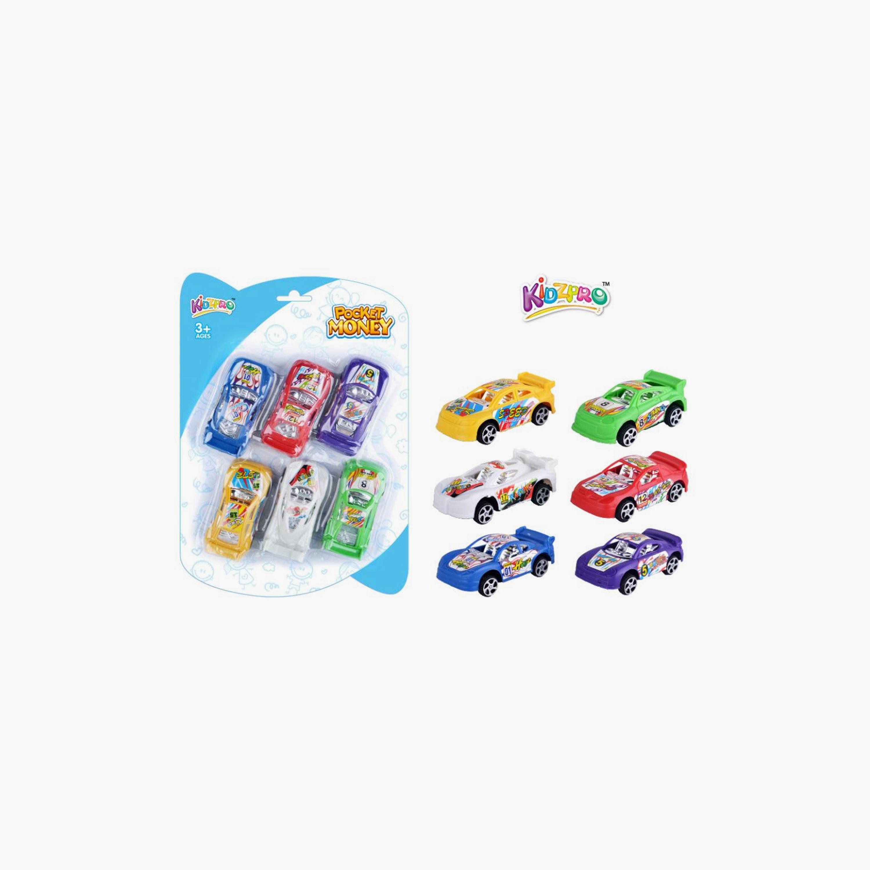 مجموعة سيارات سباق سحب خلفي 6 قطع من كيدز برو-toys-playvehicles-cars-image-3