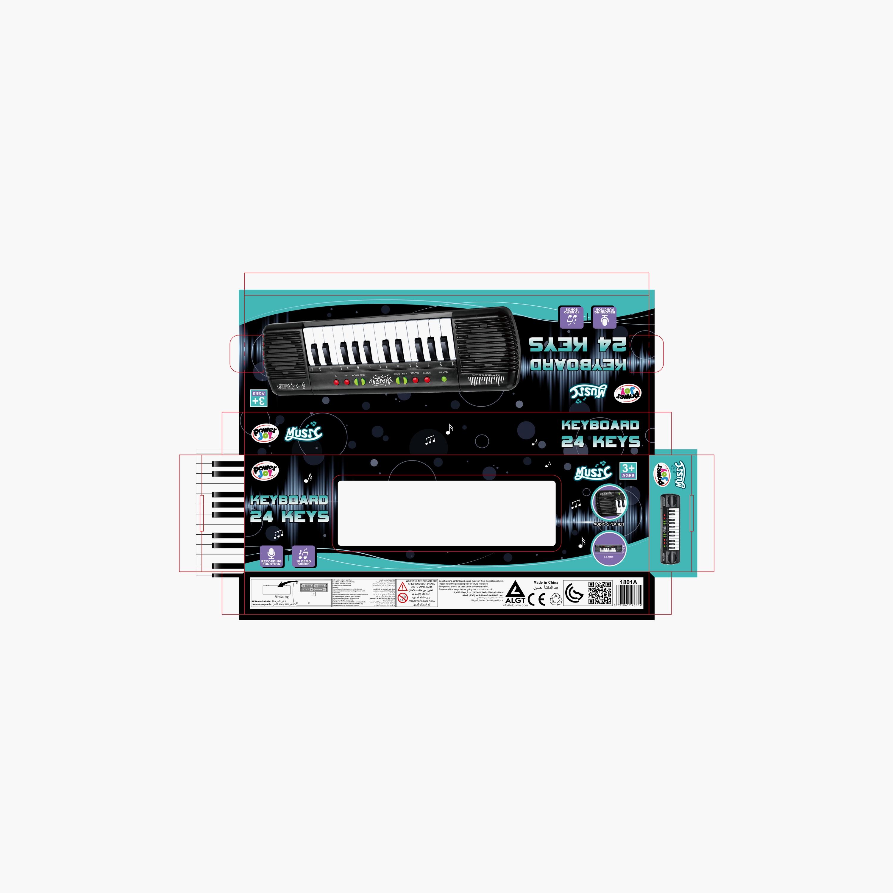 Power Joy Music Keyboard 24 Keys With Mic Battery Operated-toys-educational-musicaltoys-image-5