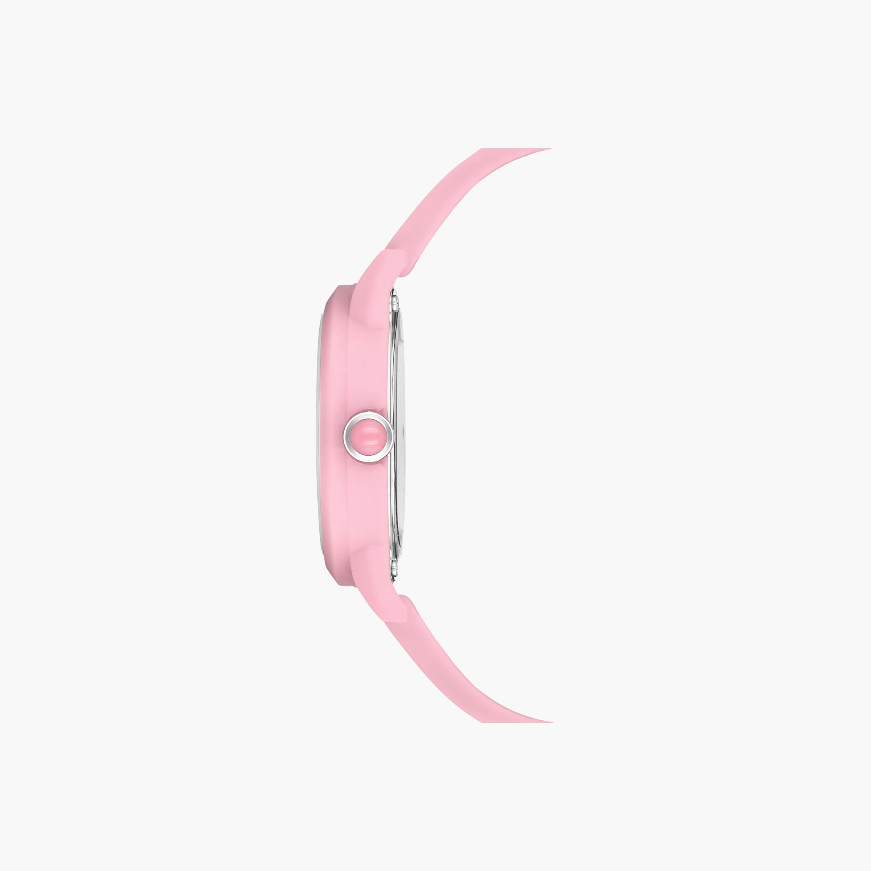 ساعة يد نسائية بحزام سيليكون ومينا وردي-women-watchesandjewellery-watches-image-2
