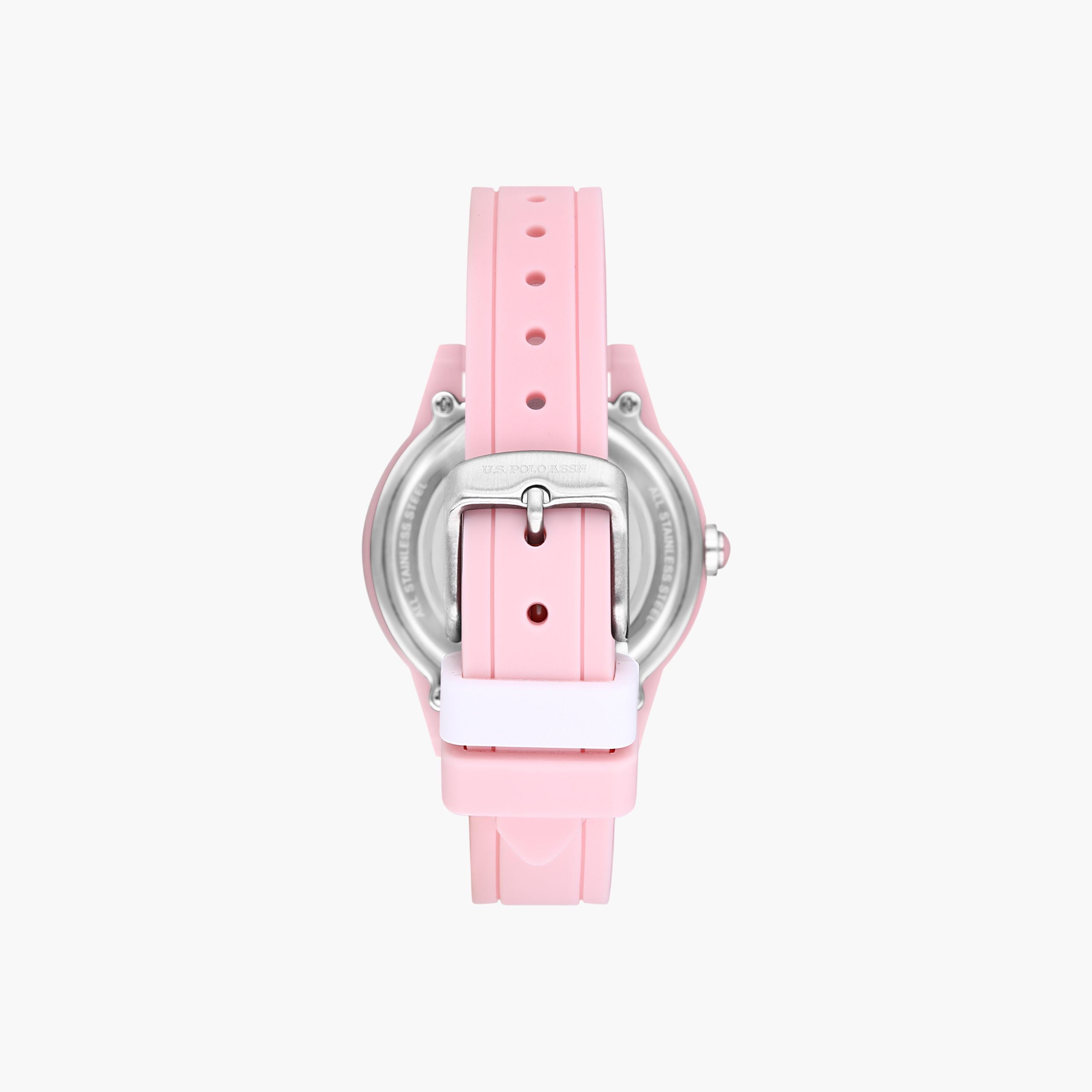 ساعة يد نسائية بحزام سيليكون ومينا وردي-women-watchesandjewellery-watches-image-3