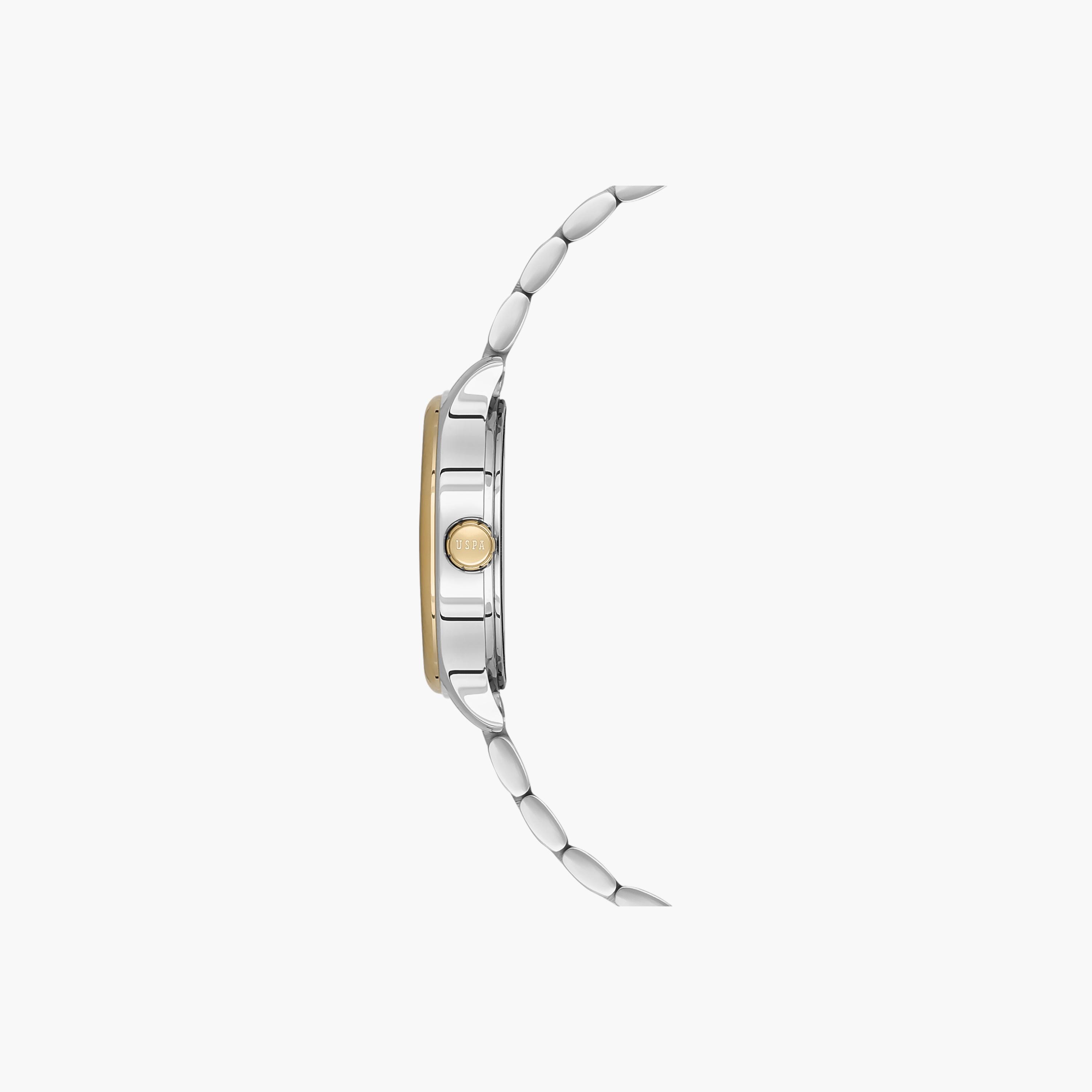 ساعة أنالوج بمينا أخضر وسوار فولاذي ثنائي اللون-women-watchesandjewellery-watches-image-2