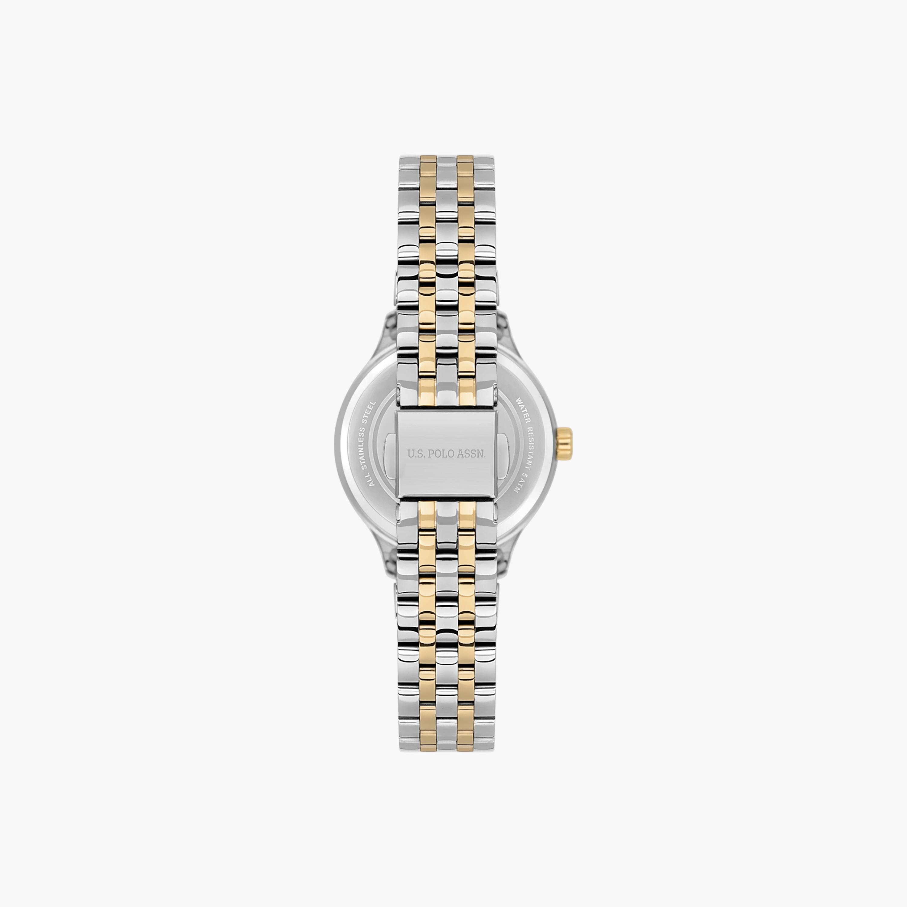 ساعة أنالوج بمينا أخضر وسوار فولاذي ثنائي اللون-women-watchesandjewellery-watches-image-3