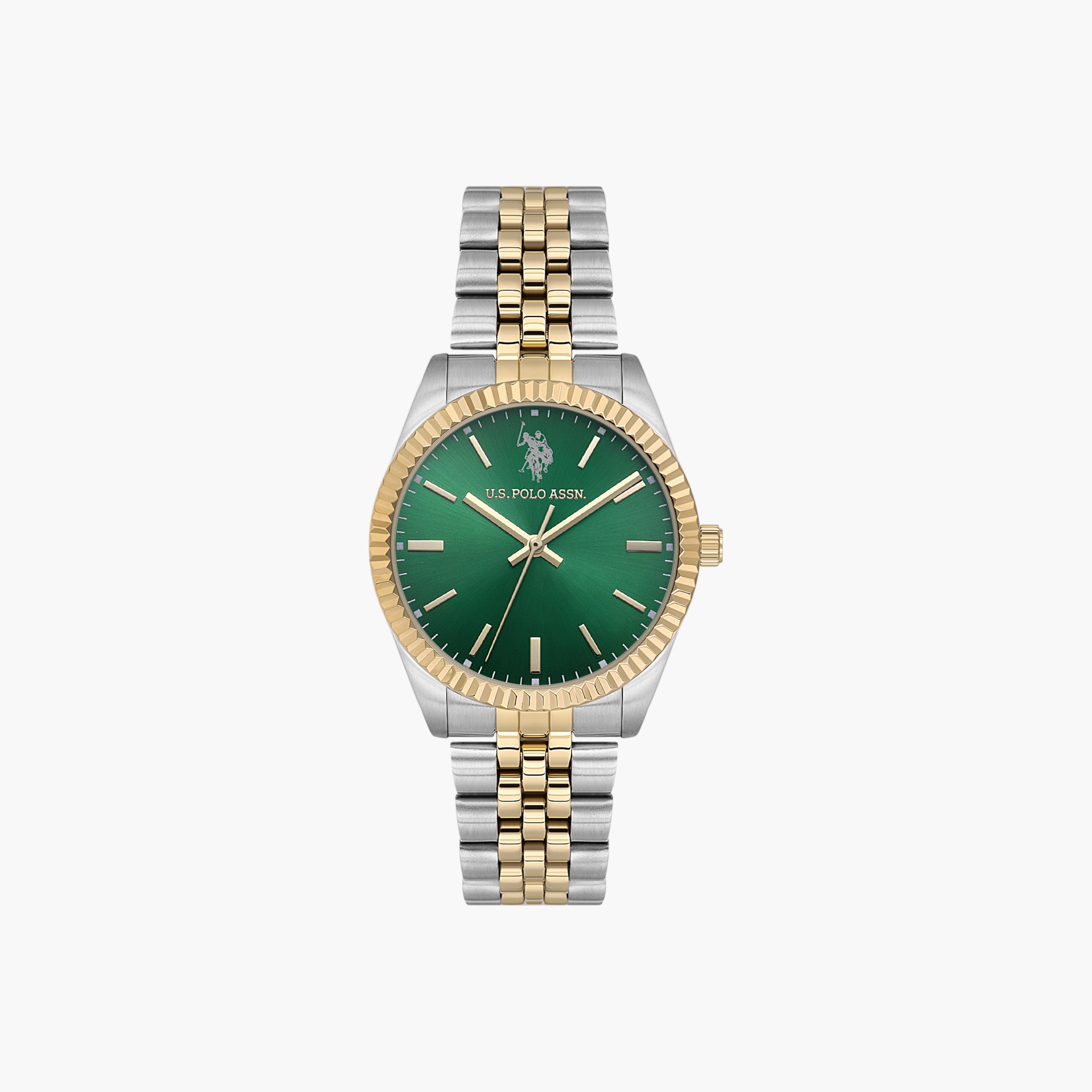 Green Dial Two-Tone Analog Watch-women-watchesandjewellery-watches-image-1