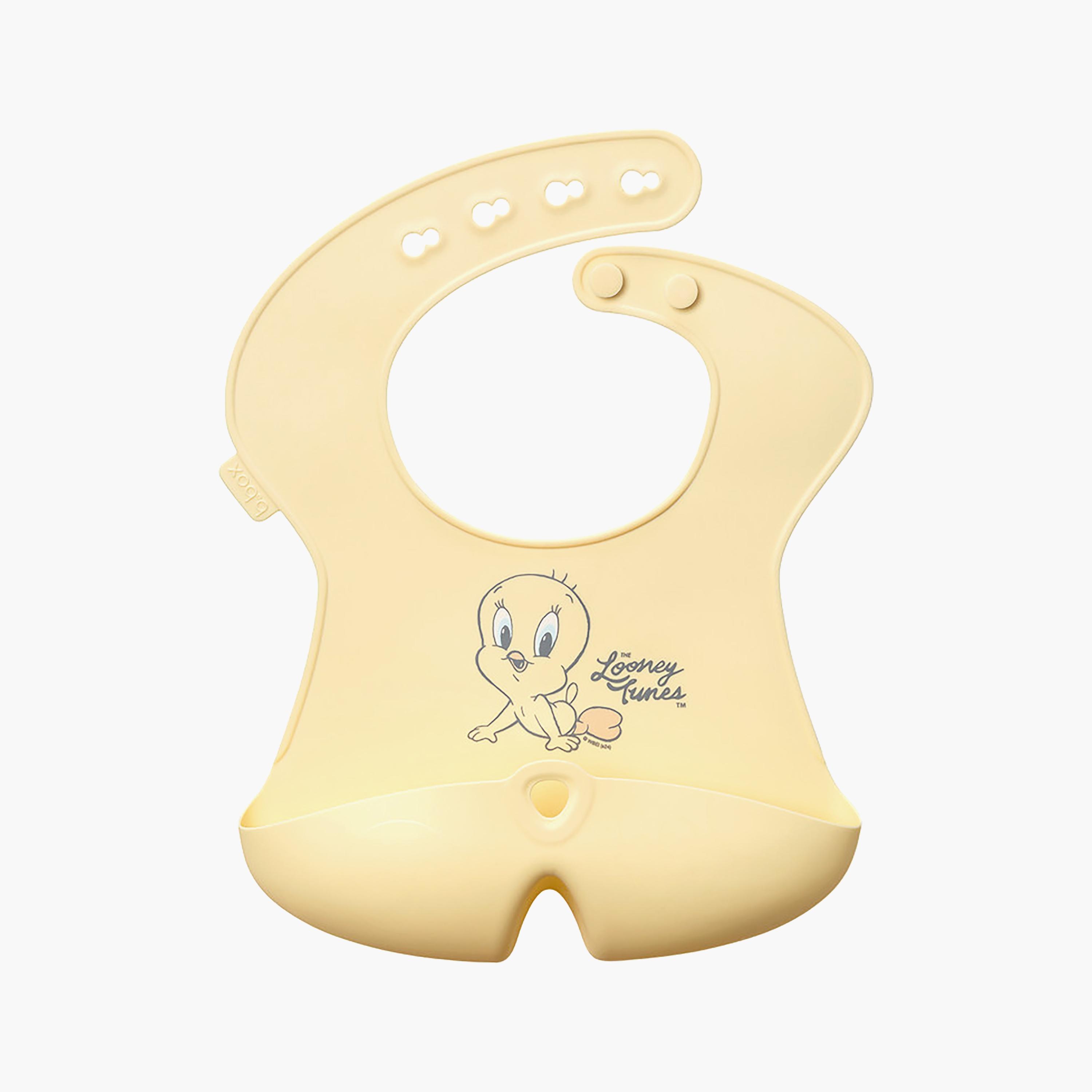 B.Box Non-Stick Silicone Looney Tunes Bib - 4m+-baby-feeding-bibs-image-1