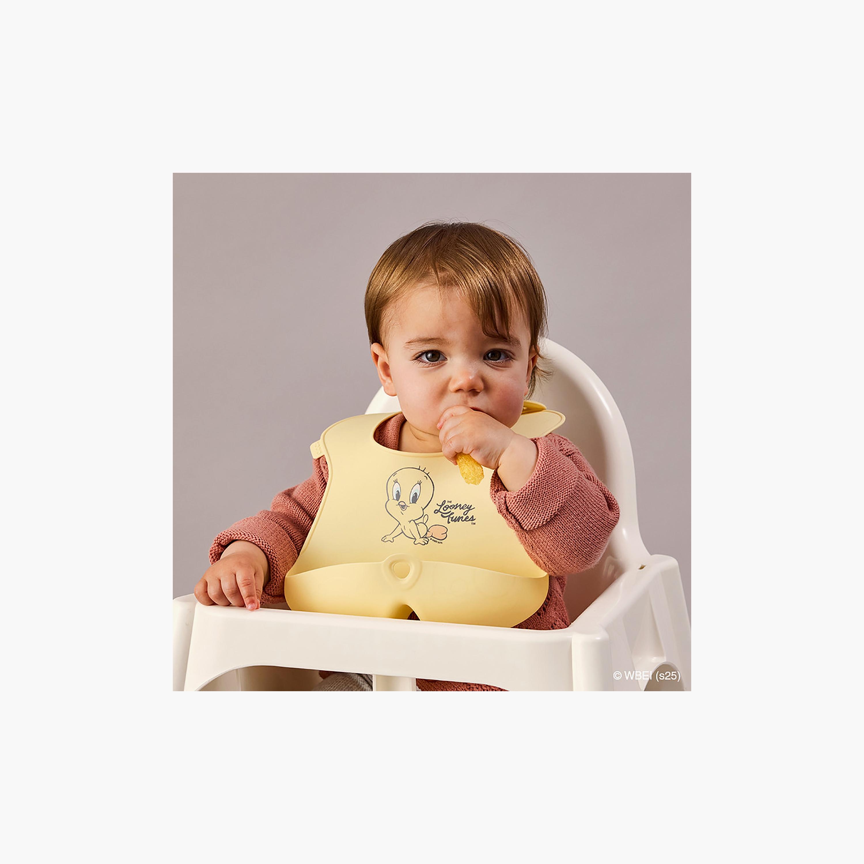 B.Box Non-Stick Silicone Looney Tunes Bib - 4m+-baby-feeding-bibs-image-5