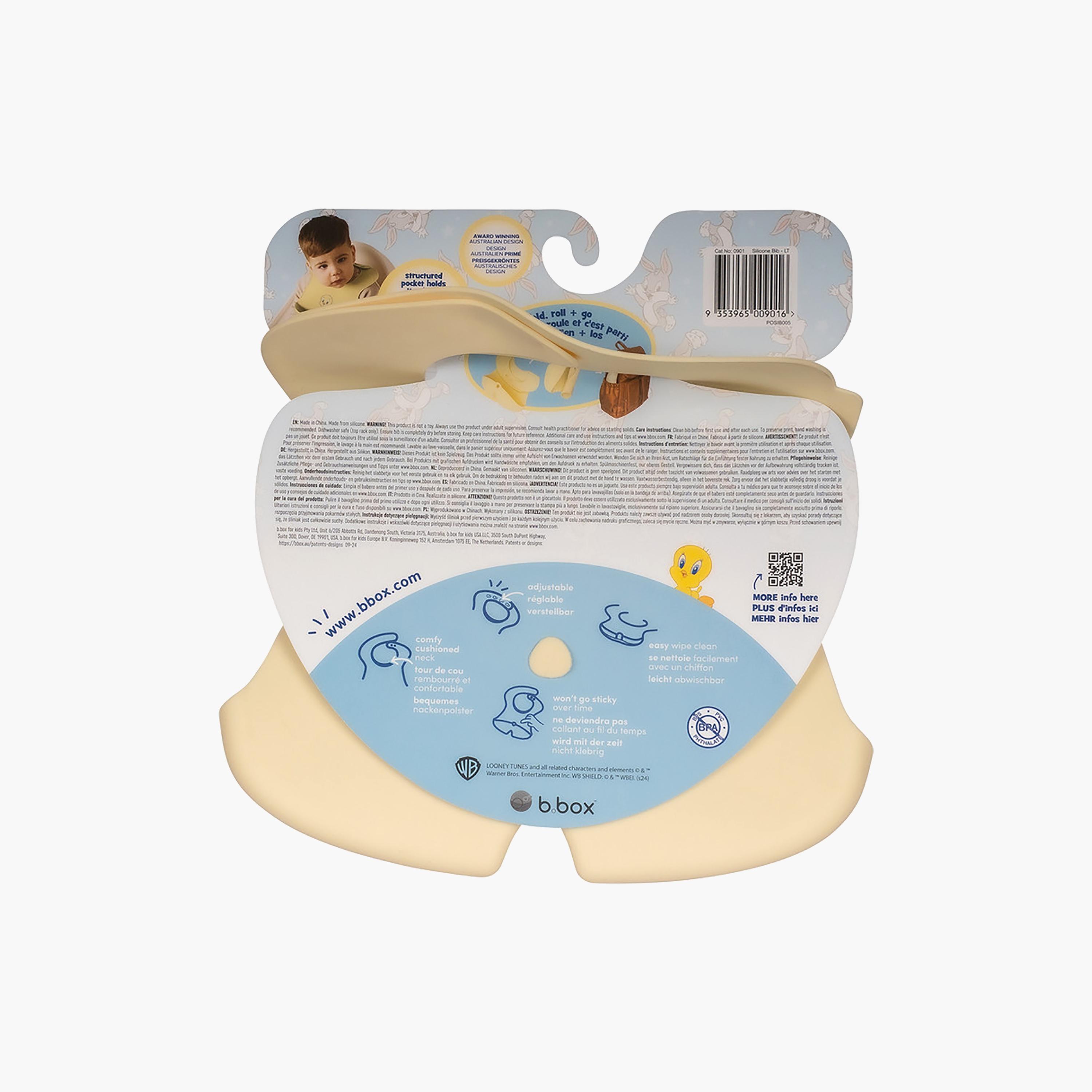 B.Box Non-Stick Silicone Looney Tunes Bib - 4m+-baby-feeding-bibs-image-7