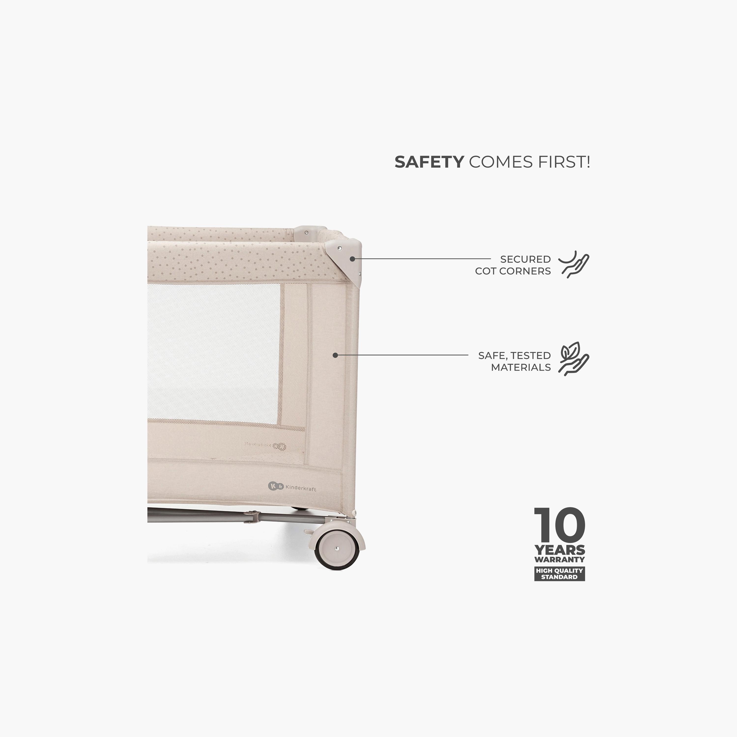 Kinderkraft 3-In-1 Joy 2 Foldable Cot With Accessories-baby-nursery-furniture-cribsandbeds-travelcots-image-5
