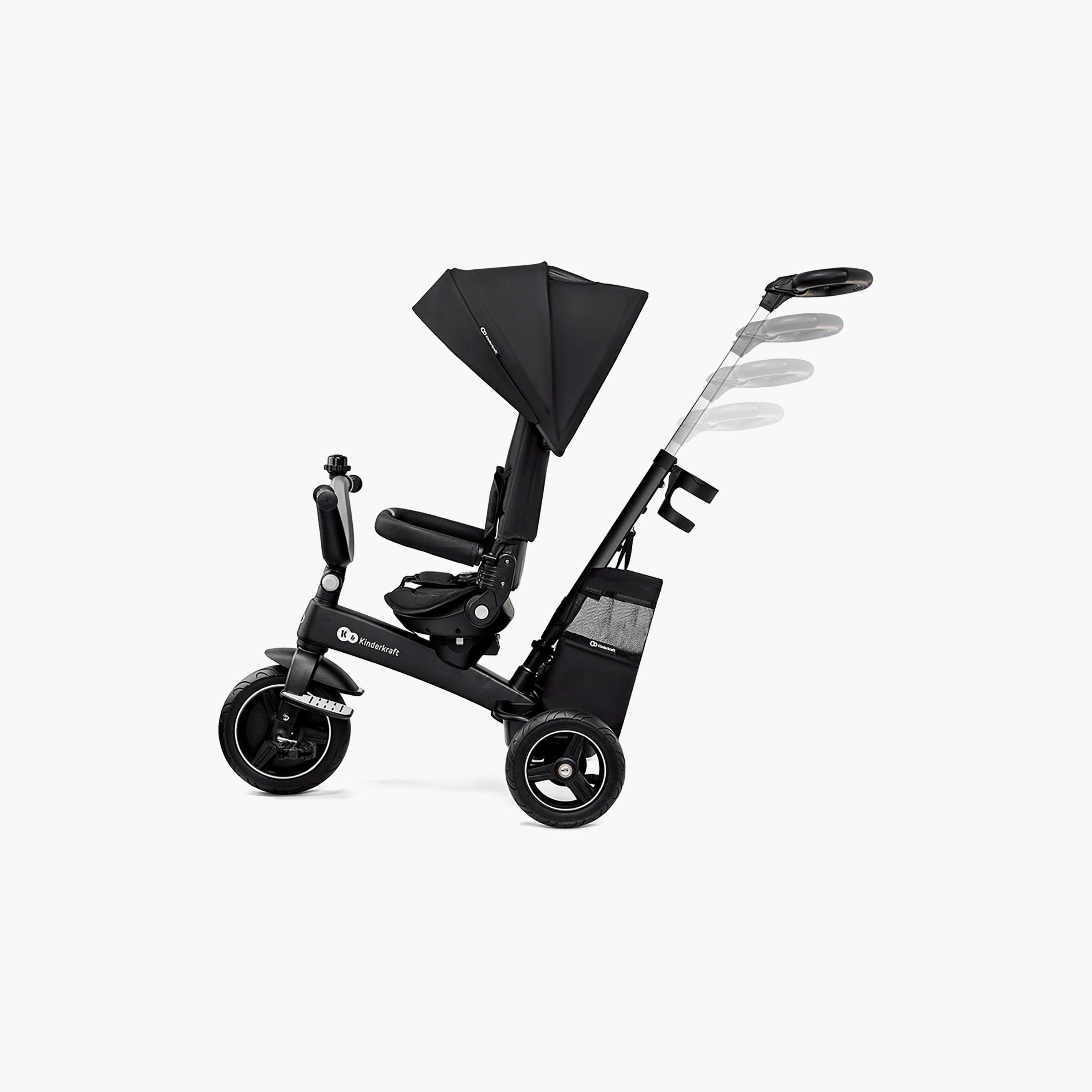 Kinderkraft 5-In-1 Easytwist Tricycle - Black-toys-outdoor-bikesandrideons-trikes-image-3