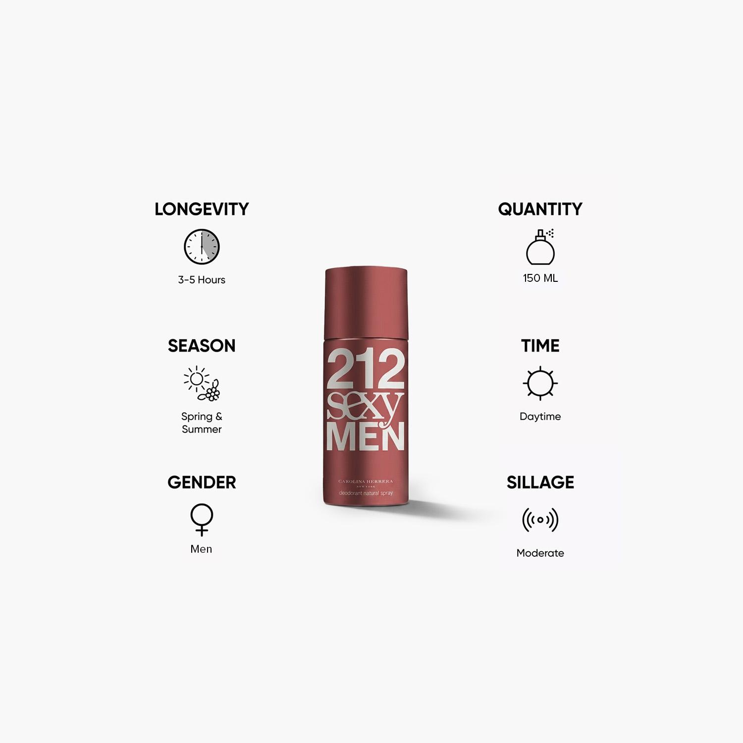 Carolina Herrera 212 Sexy 150Ml Deodorant Spray For Men-beautyandpersonalcare-fragrance-men-image-4