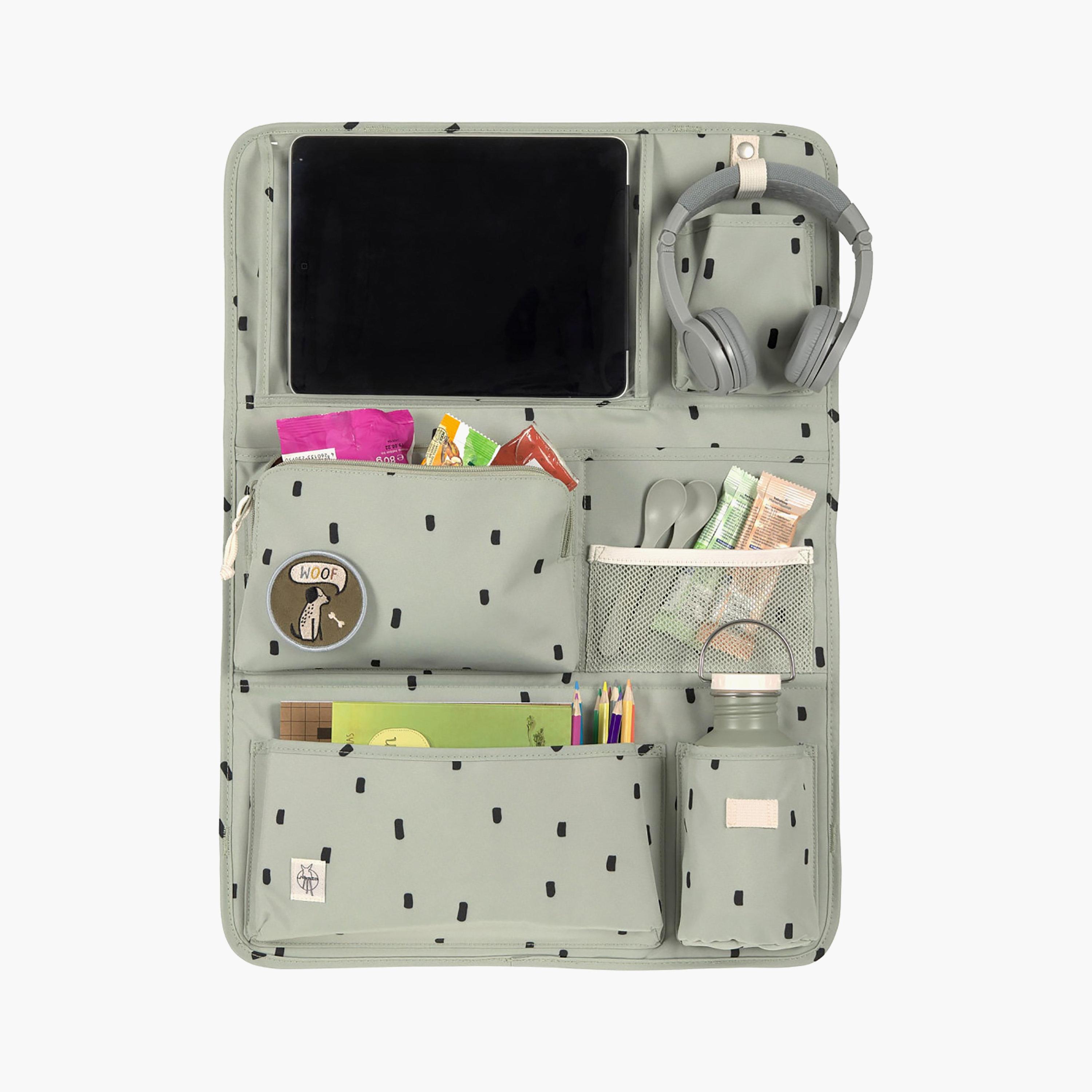 LASSIG Happy Prints Car Wrap-to-Go Organiser - Light Olive-baby-gear-travelaccessories-image-2