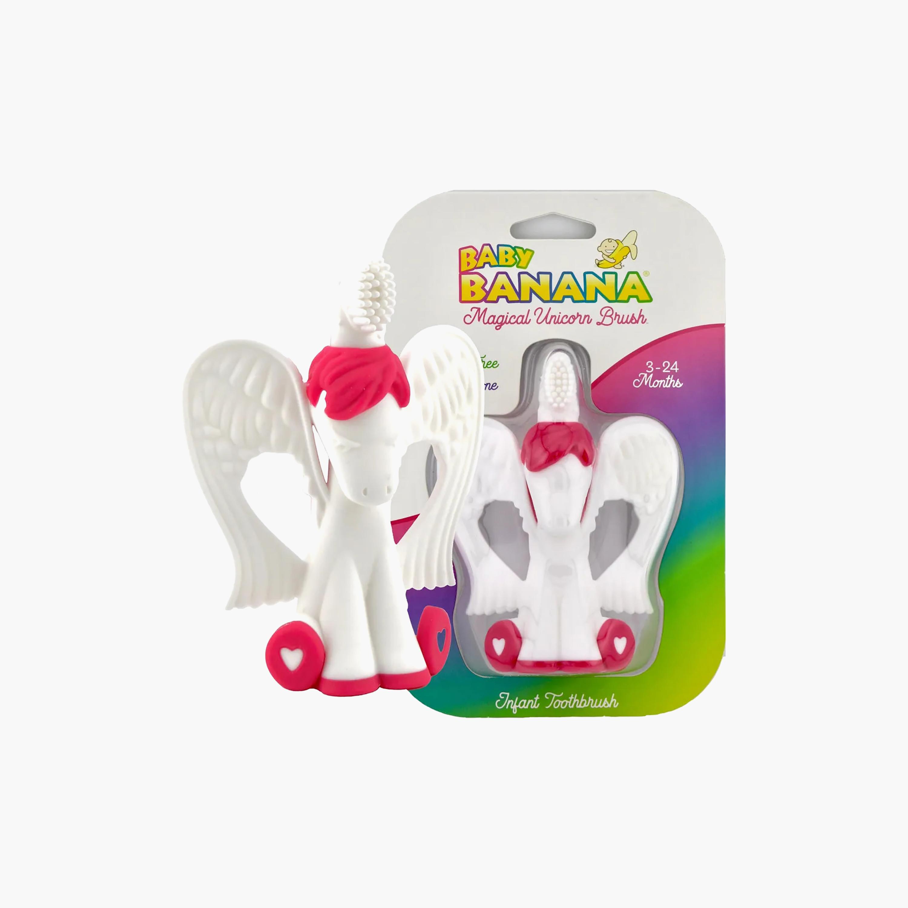 Baby Banana Unicorn Training Toothbrush - White-baby-bathandcare-oralcare-image-4