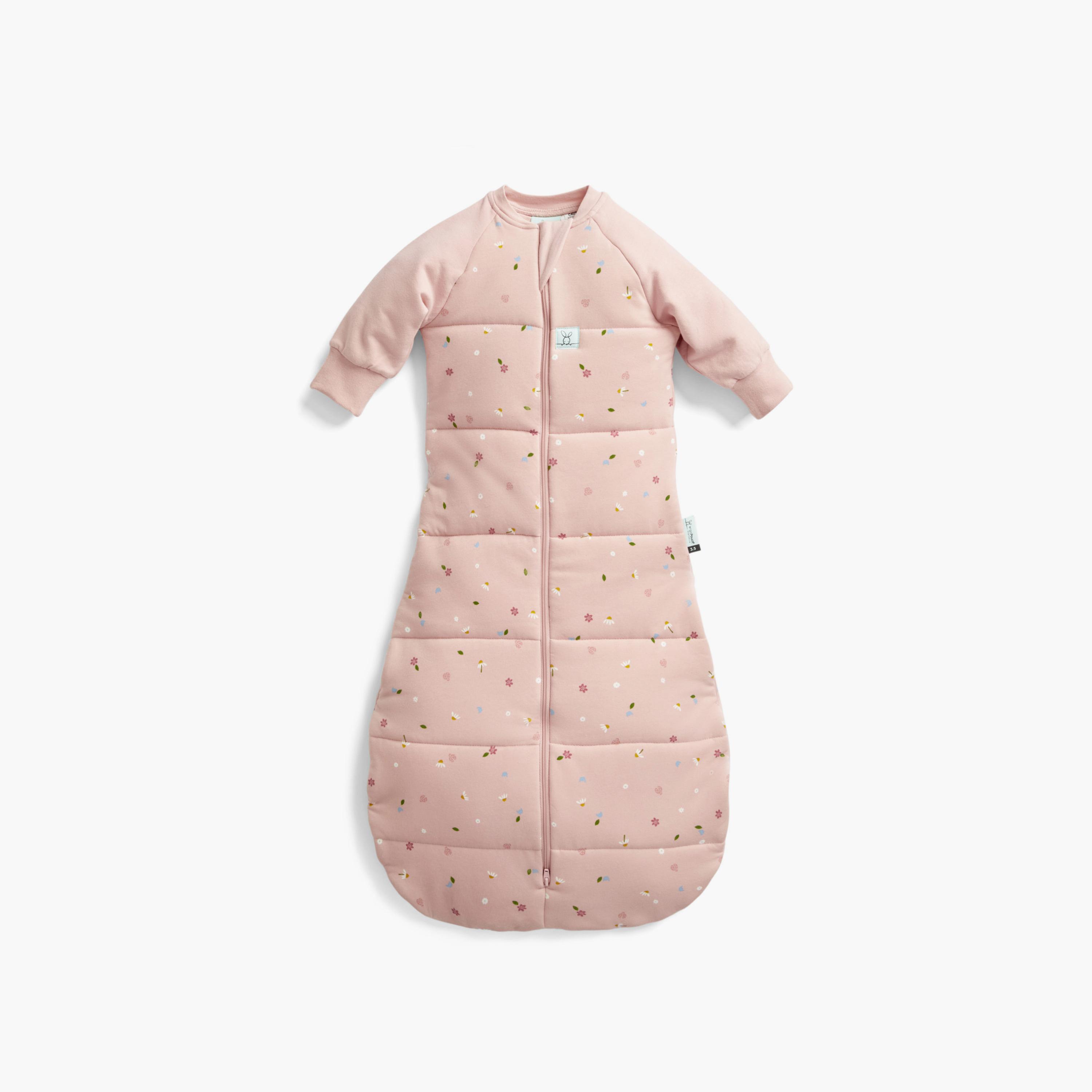 ergoPouch Jersey Sleeping Bag with Sleeves 3.5 TOG Daisies - 3-12 months-baby-nursery-blanketsandswaddles-swaddlesandsleepingbags-image-1