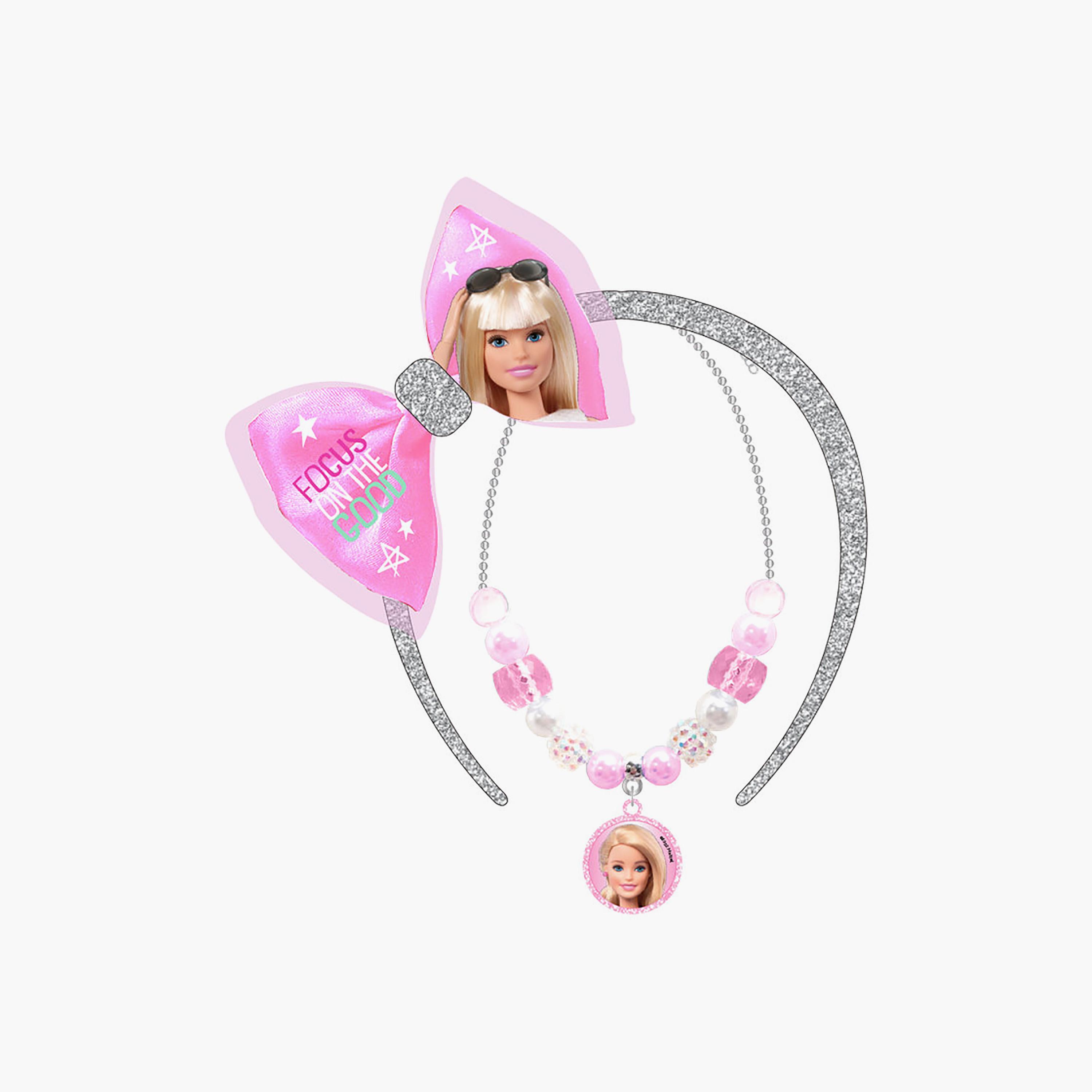 Barbie Hair Band & Necklace Set-baby-girls-accessories-hairaccessories-image-1