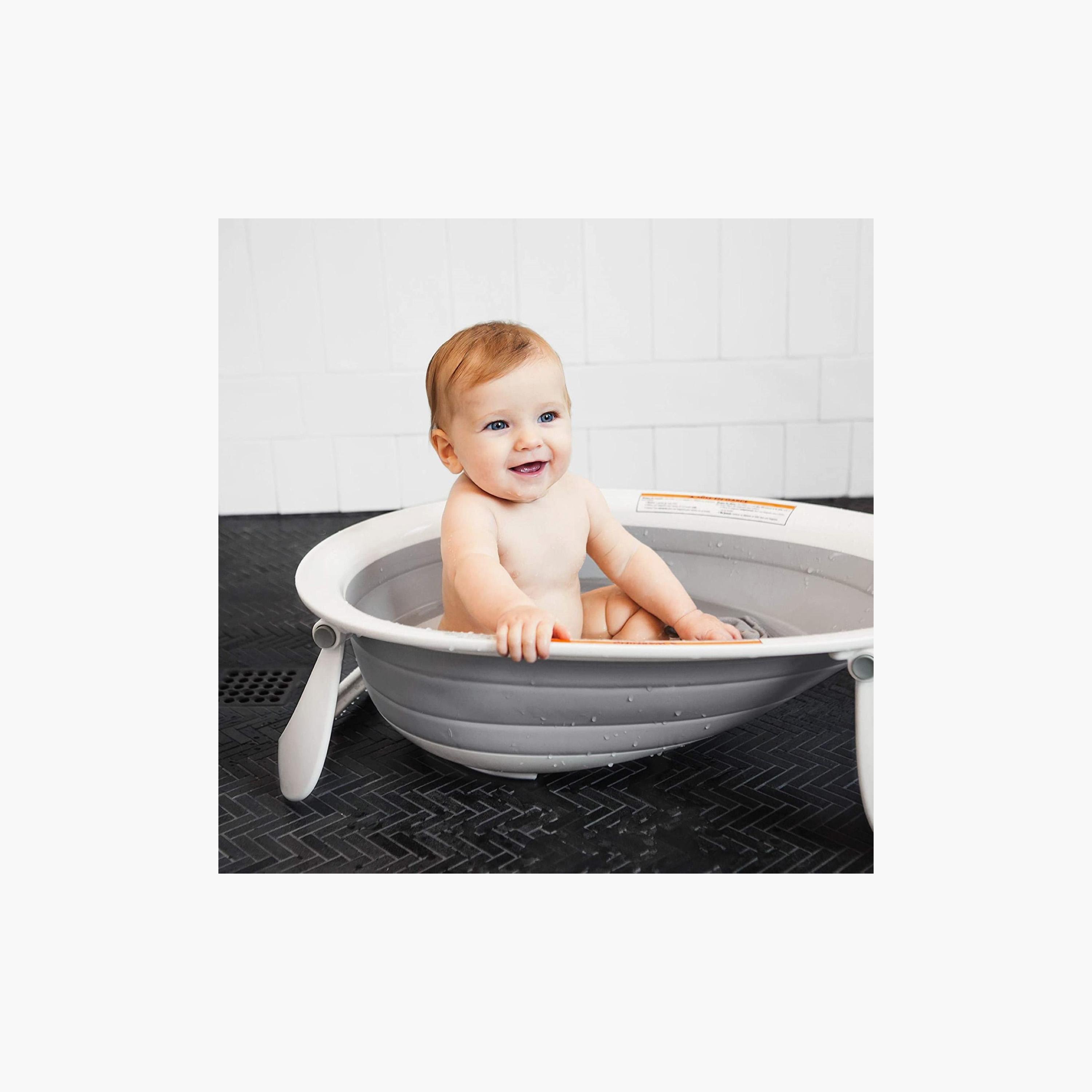 Boon Naked Collapsible Baby Bathtub - Grey-baby-bathandcare-bathtubs-image-2
