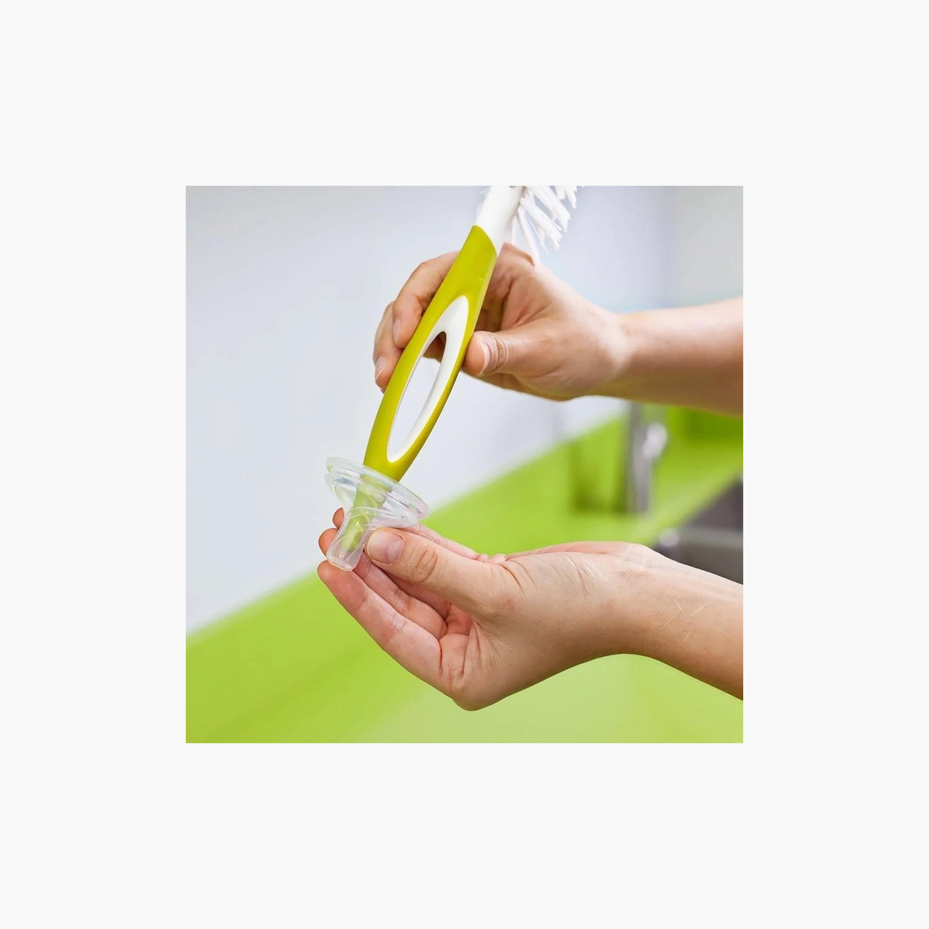 Boon Scrub Bottle Brush - Green/White-baby-feeding-accessories-image-4