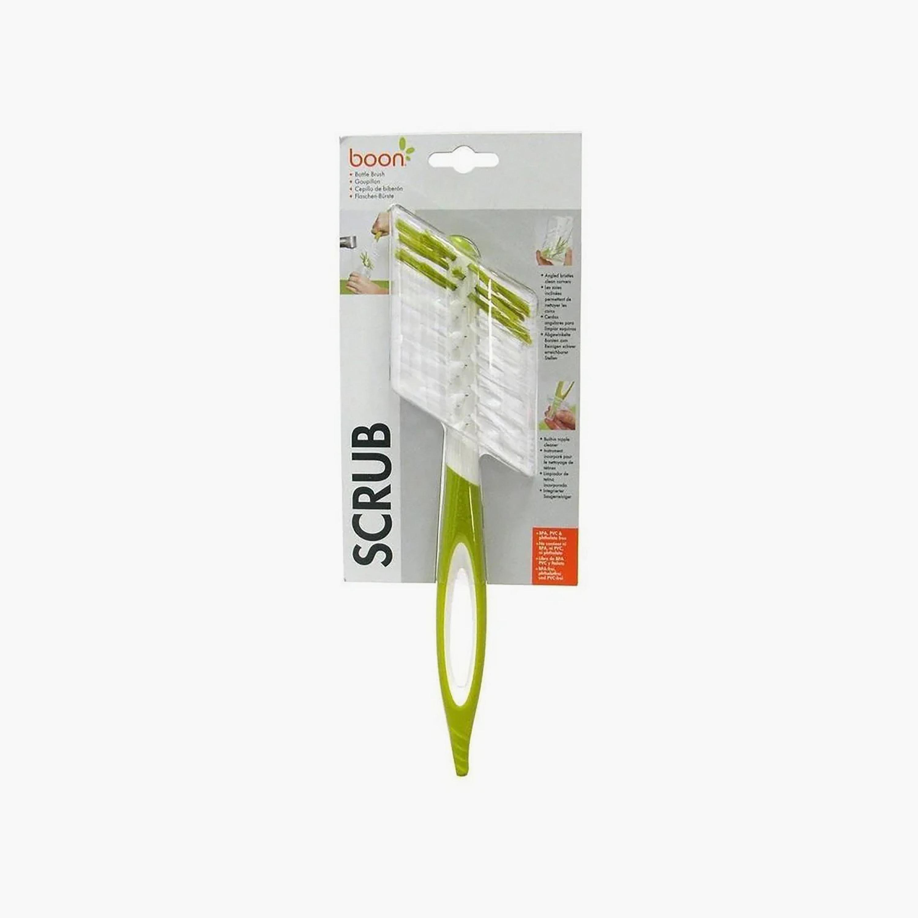 Boon Scrub Bottle Brush - Green/White-baby-feeding-accessories-image-5