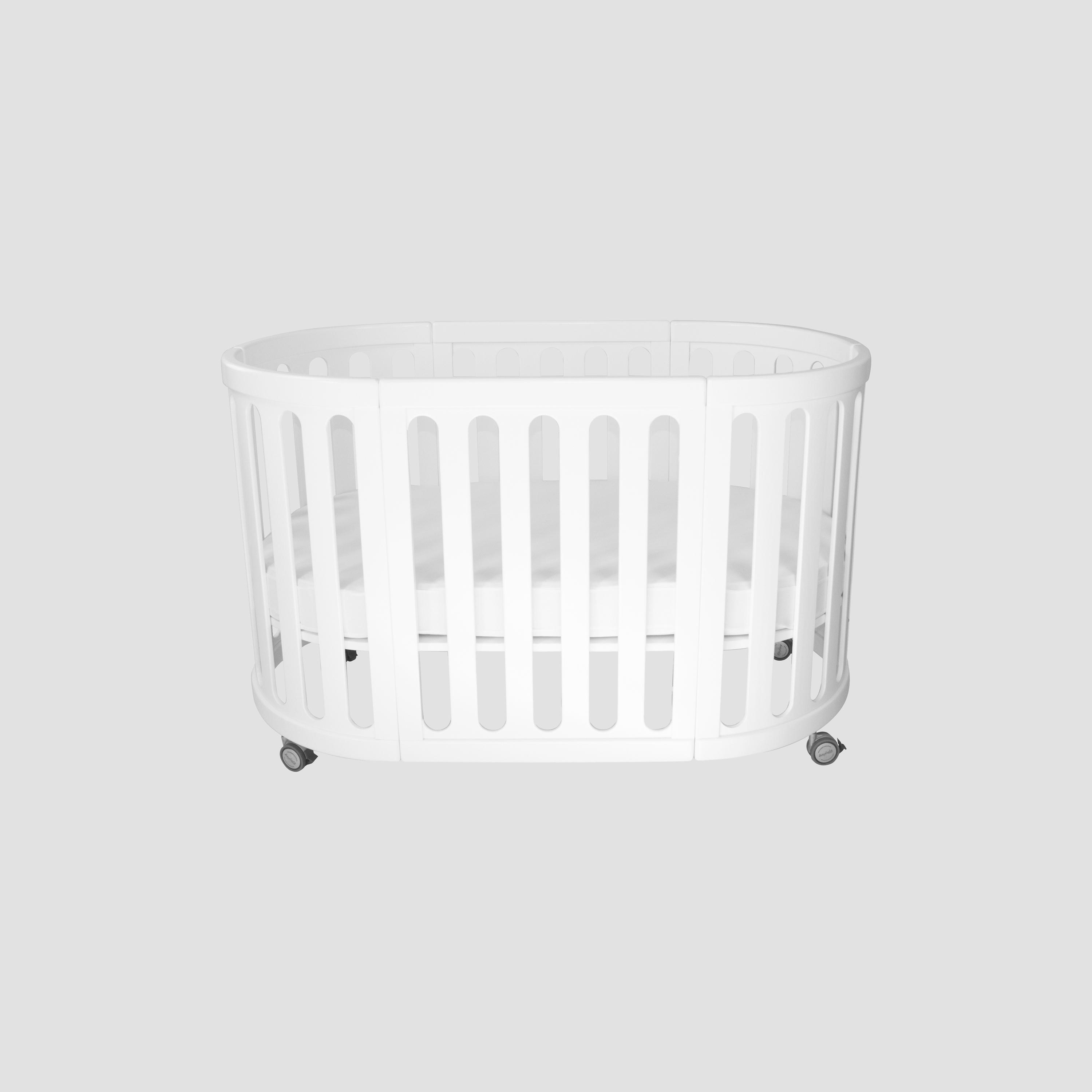 Babyhood Kaylula Sova 5-in-1 Convertible Cot - White-baby-nursery-furniture-cribsandbeds-bassinets-image-2