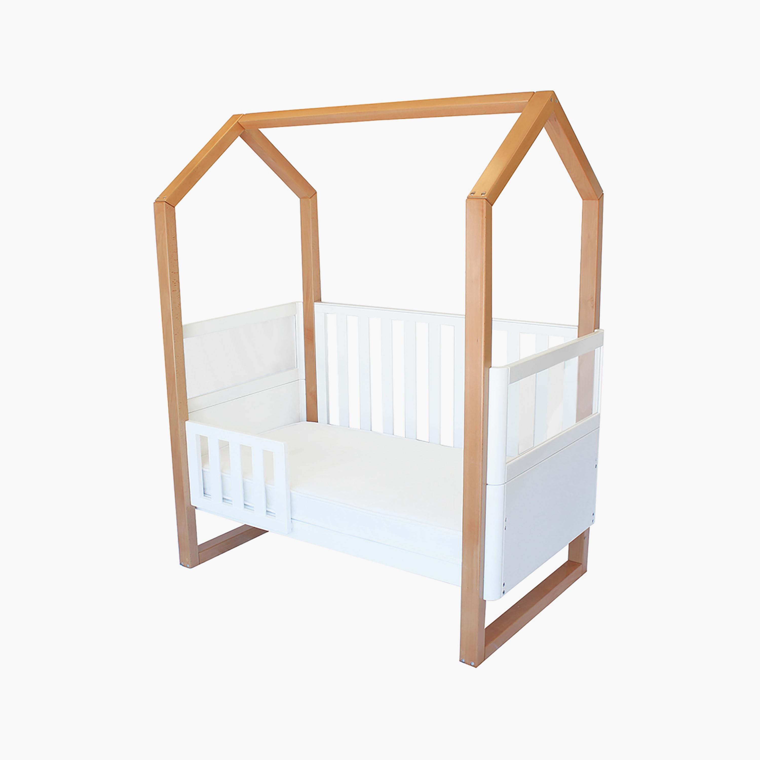 سرير أطفال قابل للتحويل 5 في 1 مستوحى من منزل كايلولا ميلا - خشب الزان/أبيض من بيبي هود-baby-nursery-furniture-cribsandbeds-babycribs-image-7