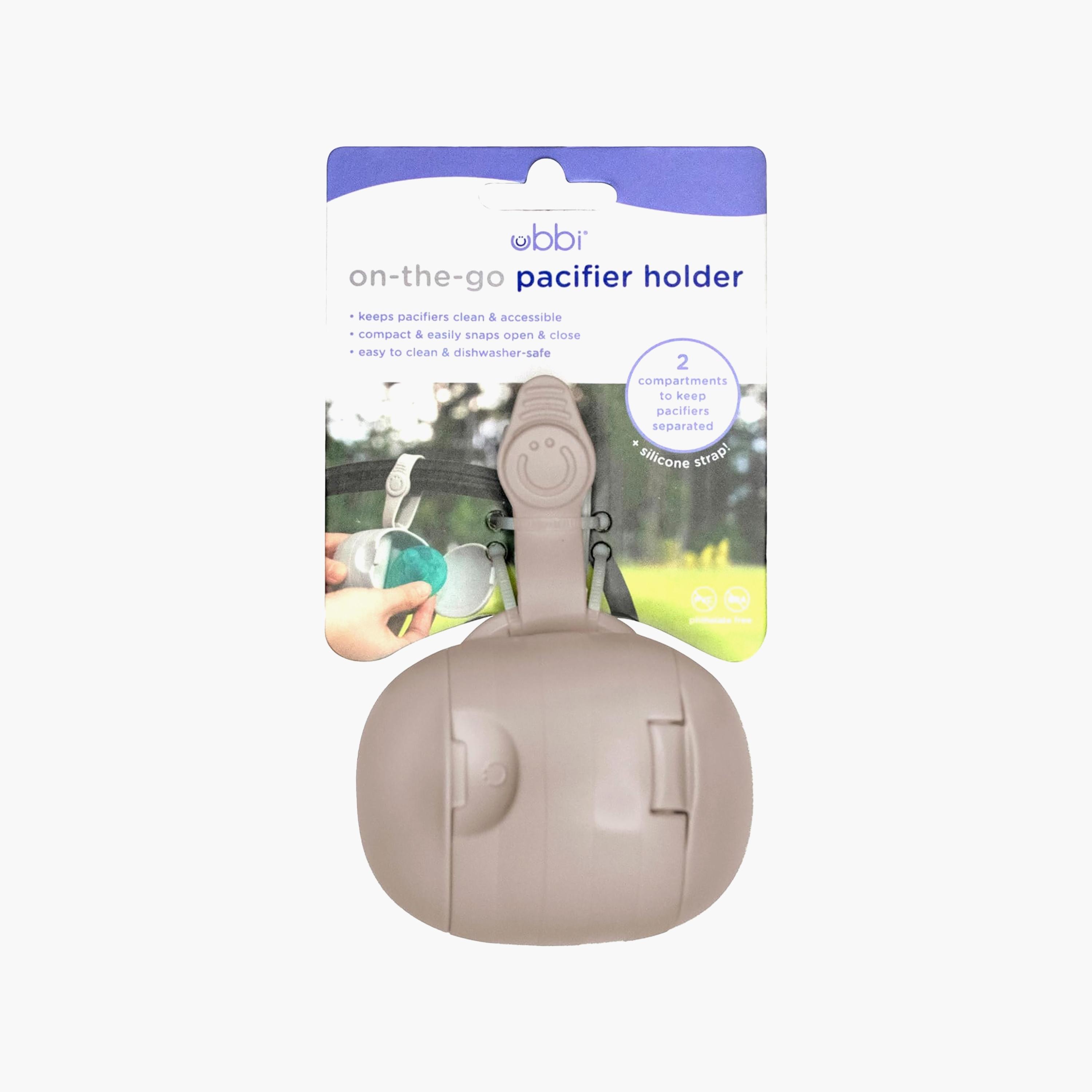 حامل لهاية للتنقل - رمادي داكن من أوبي-baby-feeding-pacifiers-image-15