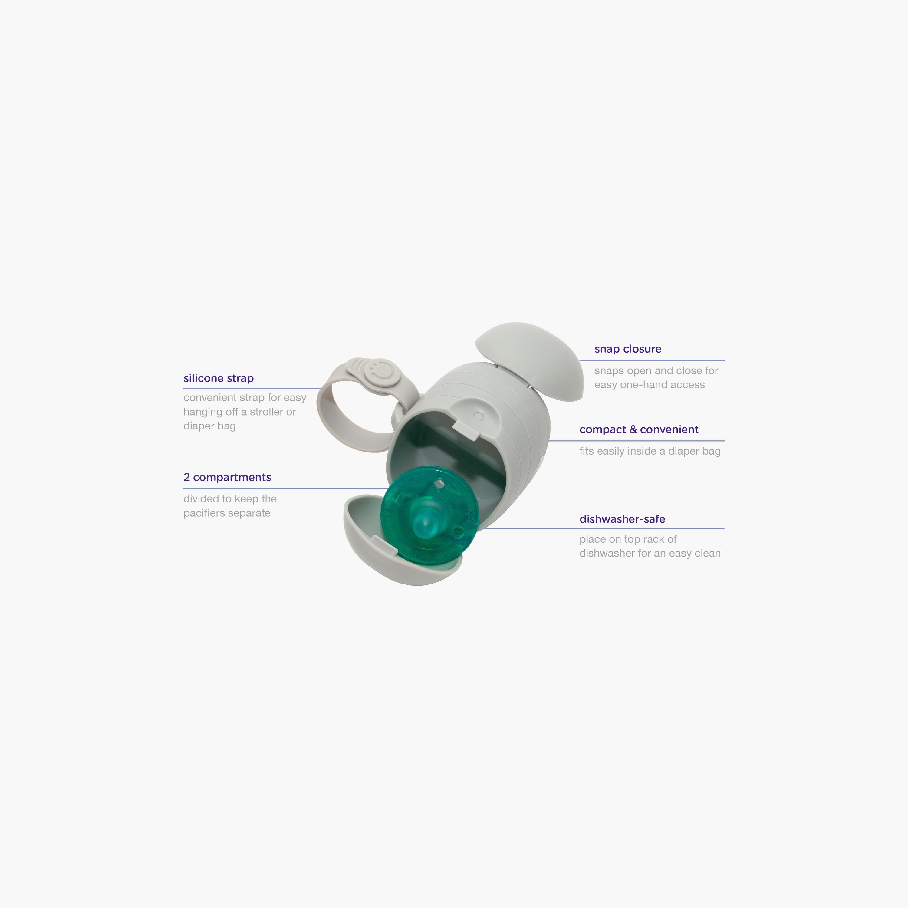 حامل لهاية للتنقل - رمادي داكن من أوبي-baby-feeding-pacifiers-image-6