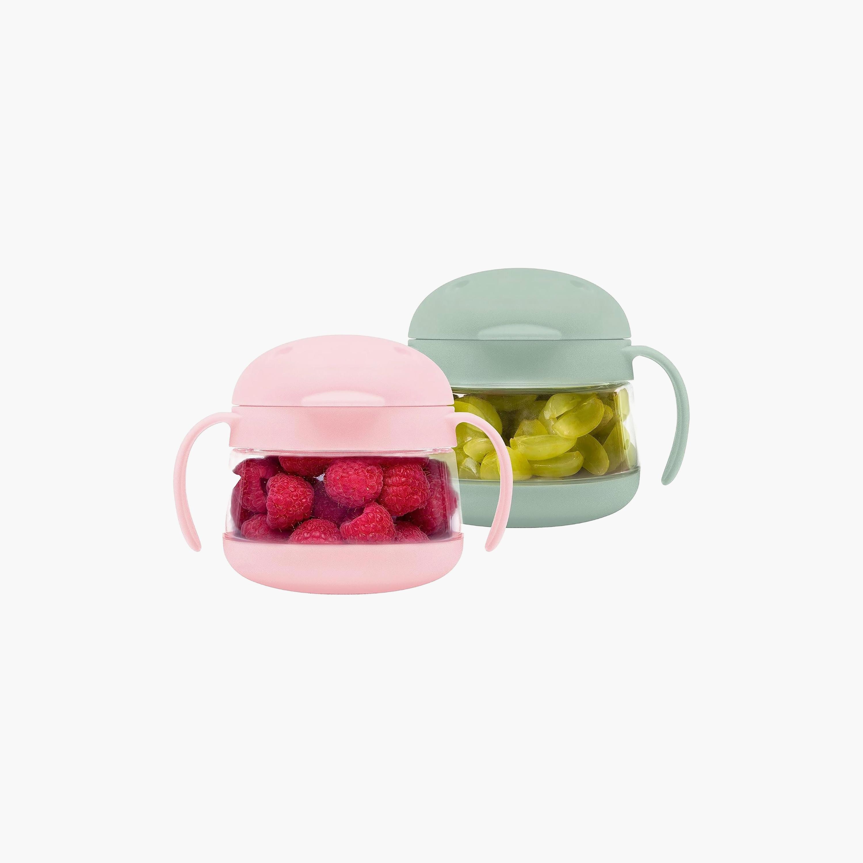 حزمة مزدوجة لحاوية الوجبات الخفيفة تويت - سيج وبينك من أوبي-baby-feeding-mealtimeessentials-image-1