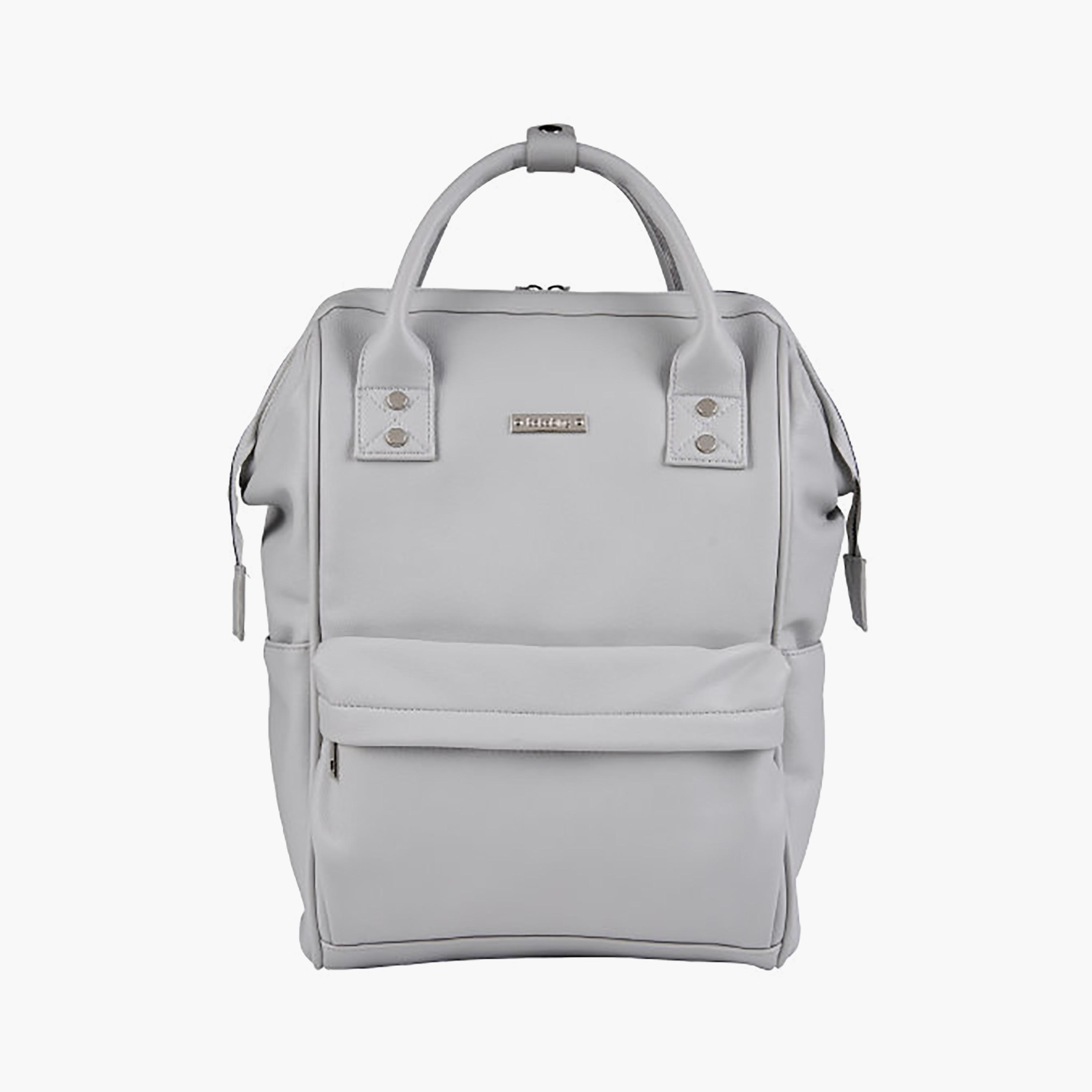 BabaBing Mani Leatherette Diaper Changing Backpack - Dove Grey-baby-diapering-diaperbags-image-1
