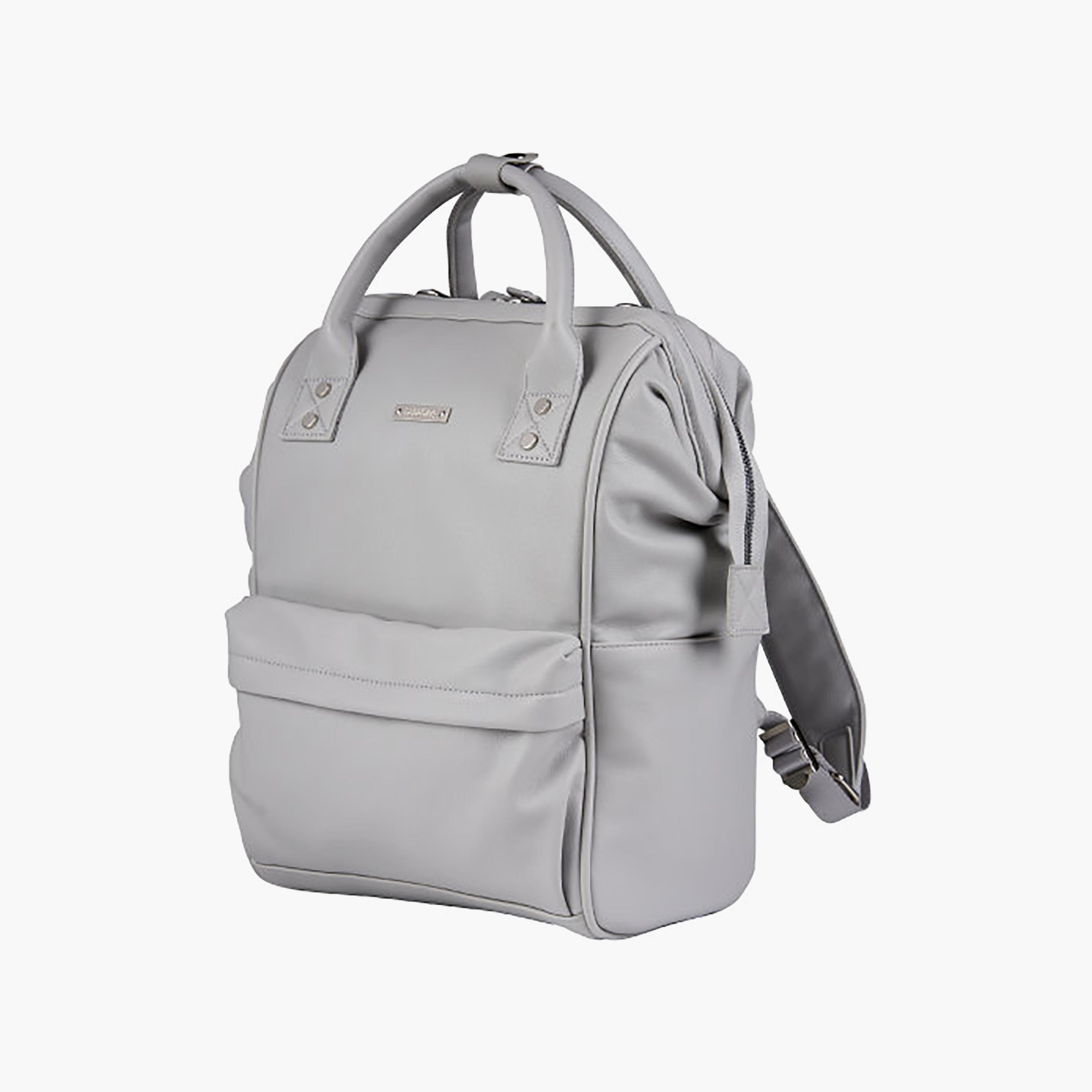 BabaBing Mani Leatherette Diaper Changing Backpack - Dove Grey-baby-diapering-diaperbags-image-4