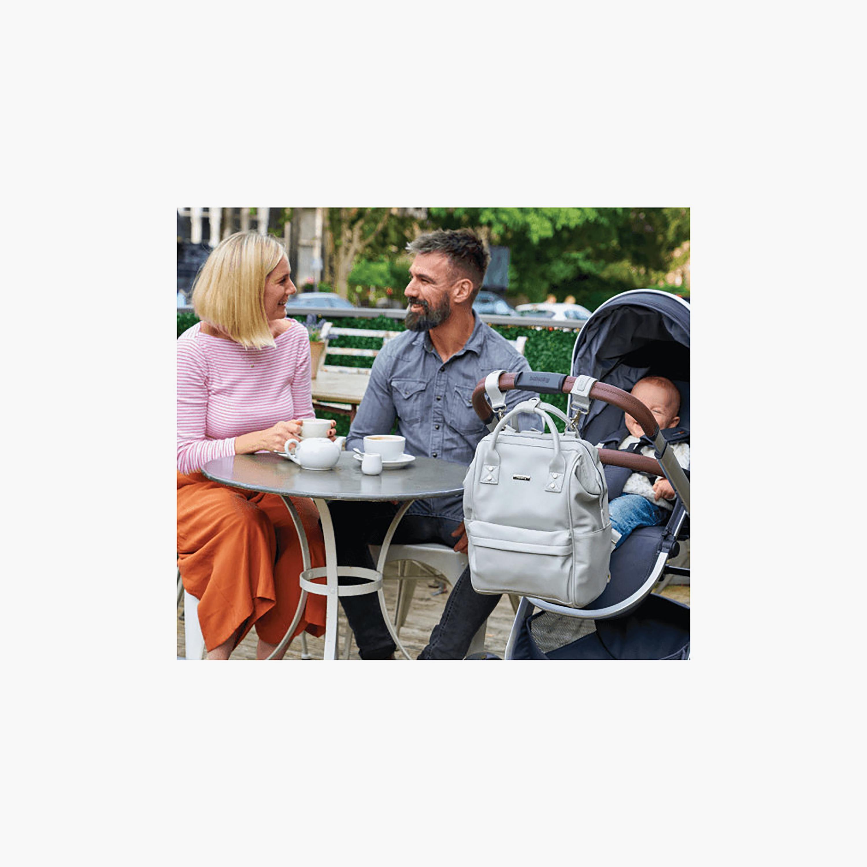 BabaBing Mani Leatherette Diaper Changing Backpack - Dove Grey-baby-diapering-diaperbags-image-8