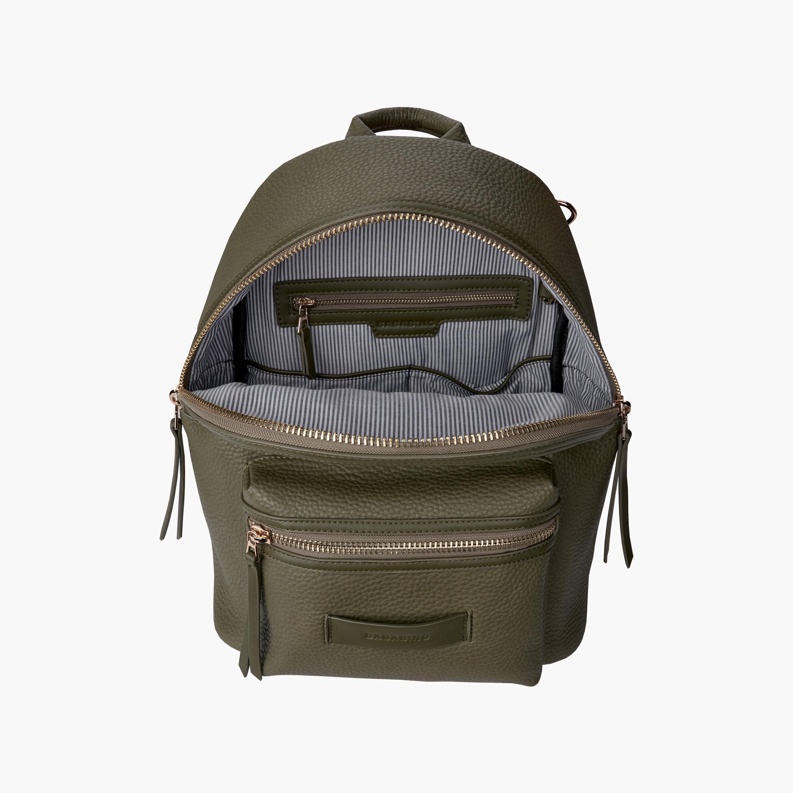 حقيبة ظهر تامبل من الجلد لتغيير الحفاضات - أخضر زيتوني من بابابينغ-baby-diapering-diaperbags-image-7