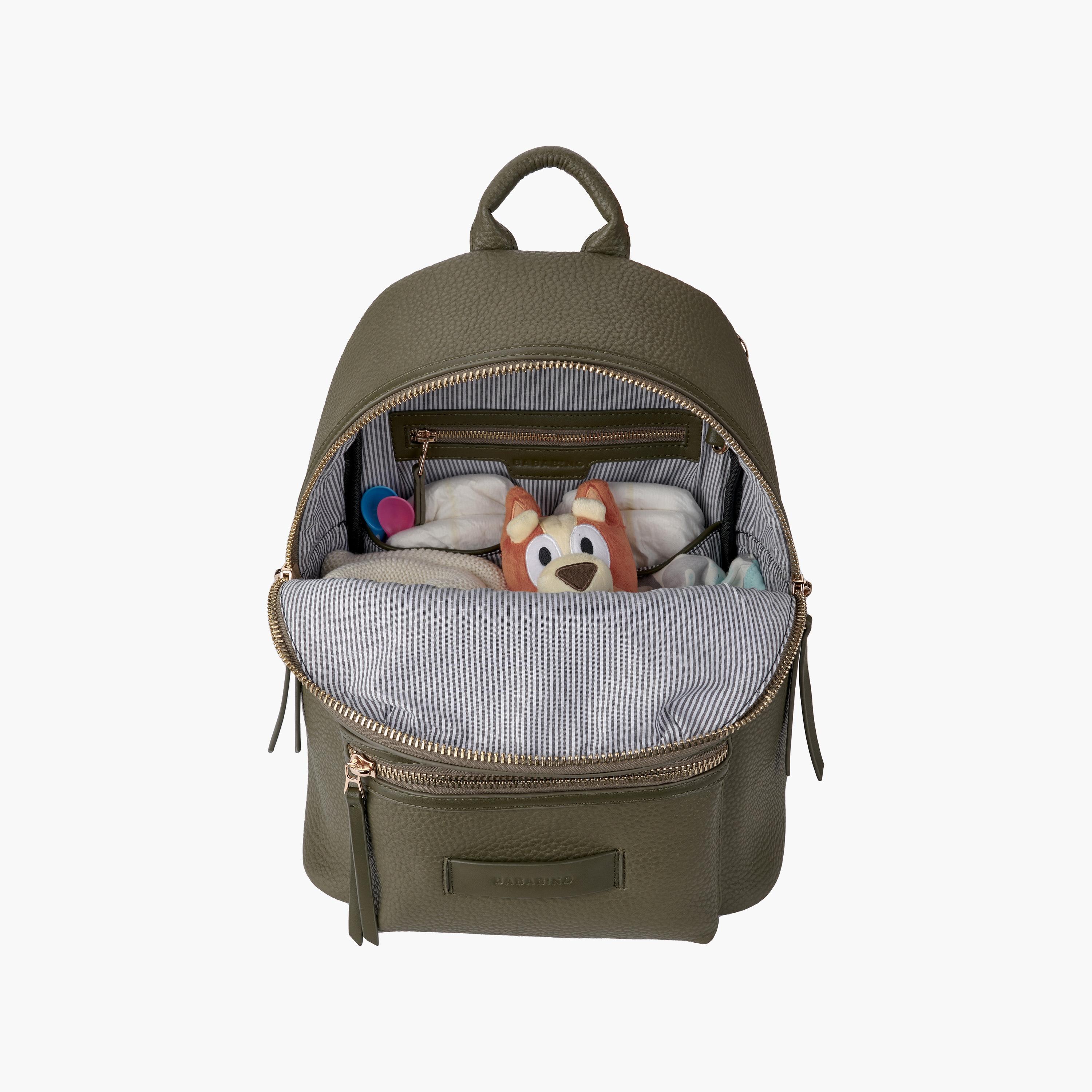 حقيبة ظهر تامبل من الجلد لتغيير الحفاضات - أخضر زيتوني من بابابينغ-baby-diapering-diaperbags-image-8