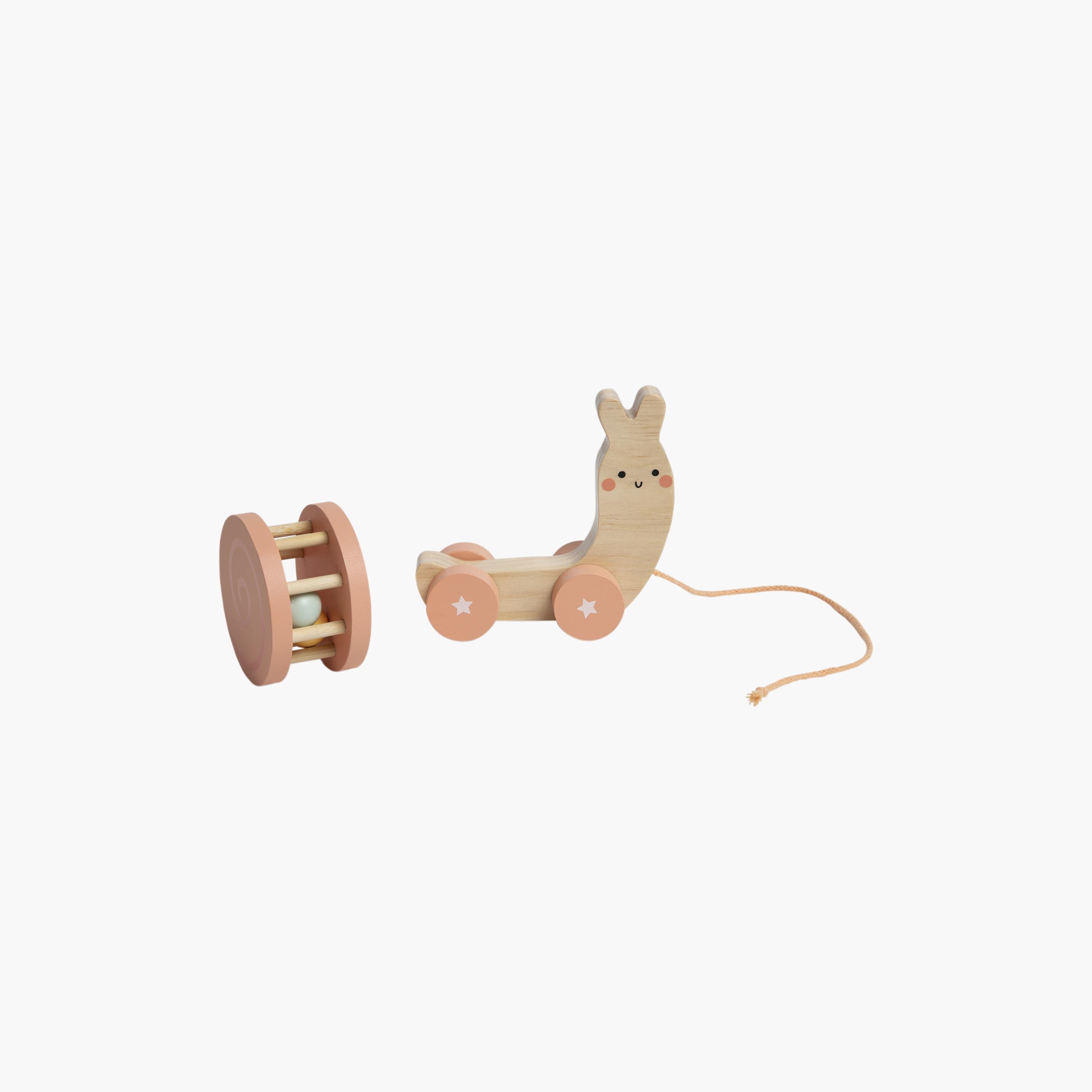 Pearhead Snail Wooden Pull Toy-toys-babyandtoddlertoys-pushandpulltoys-image-1